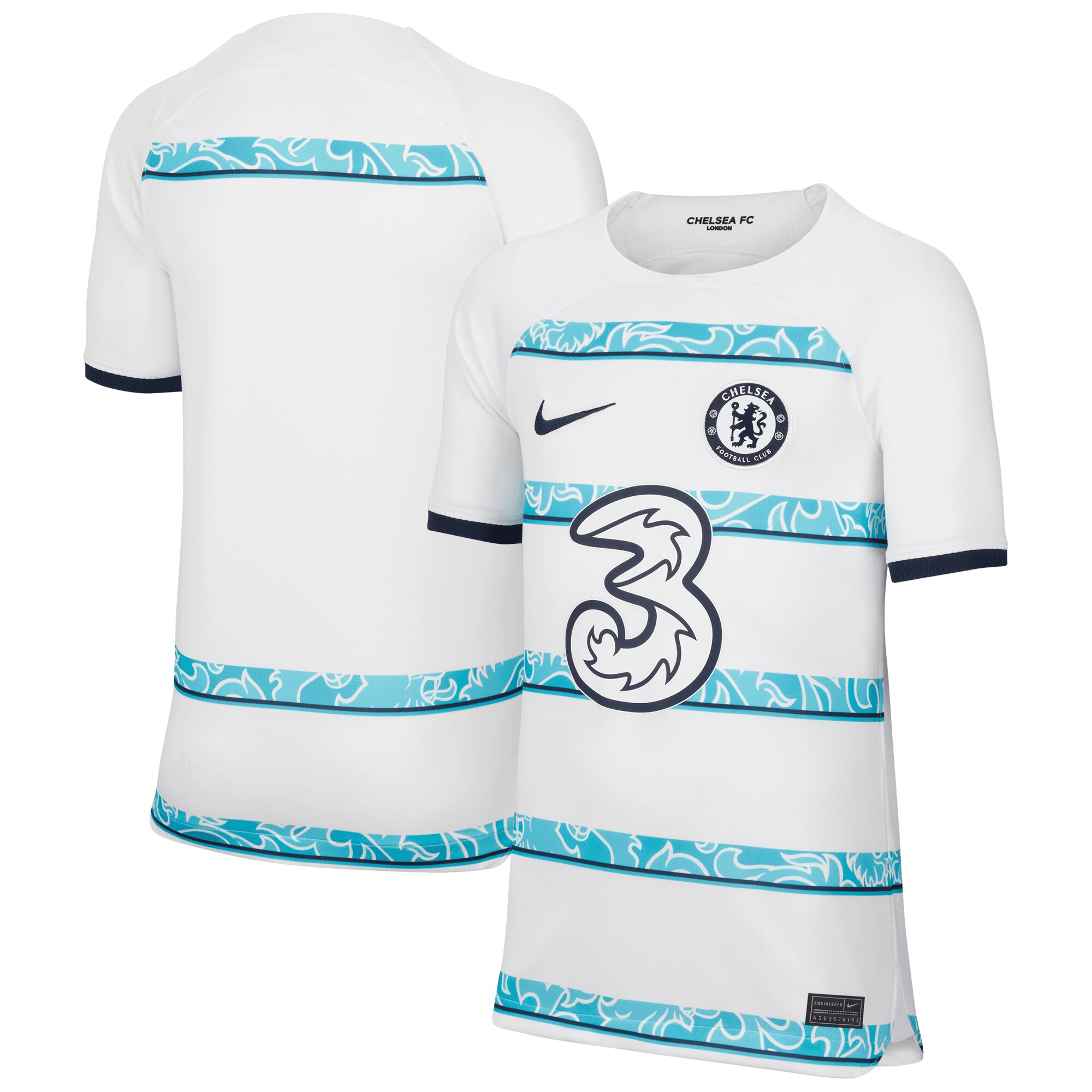 Chelsea Nike Youth 2022/23 Away Breathe Stadium Blank Replica Jersey - White