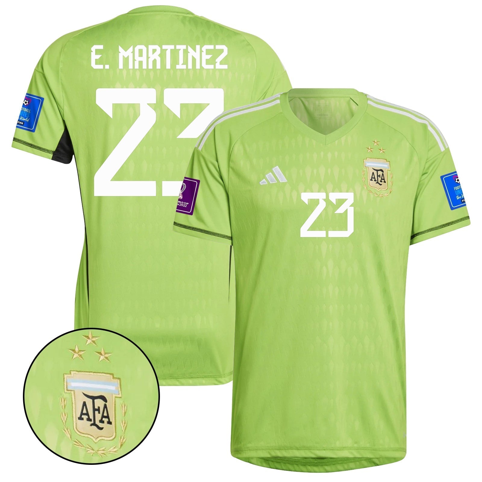 Argentina Three Stars Champions Emiliano Martinez Goalkeeper Jersey