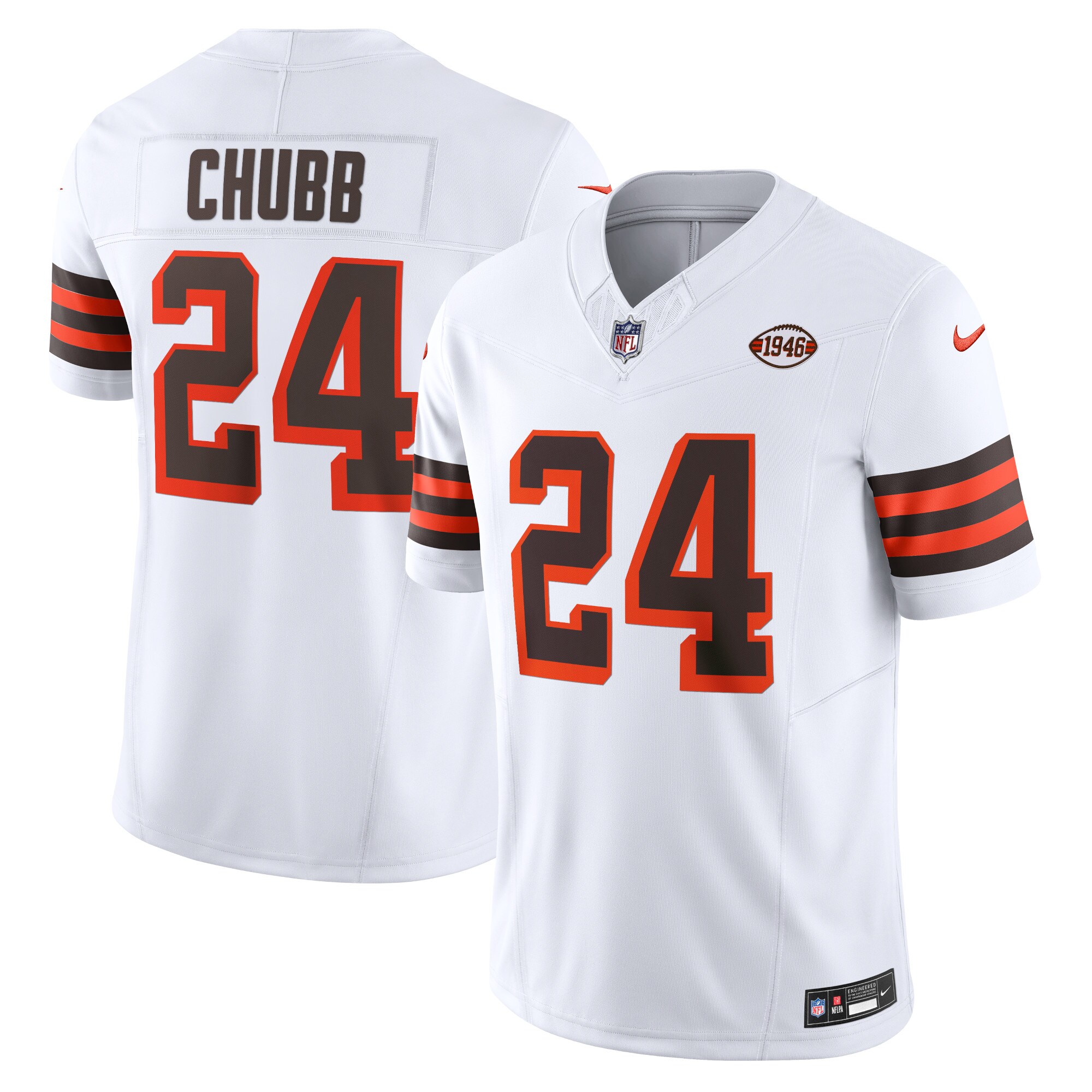 Nick Chubb Cleveland Browns Nike Alternate Vapor F.U.S.E. Limited Jersey - White