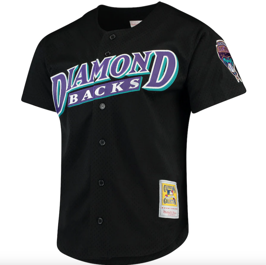 Men’s Arizona Diamondbacks Randy Johnson Mitchell & Ness Black Cooperstown Collection Batting Practice Jersey