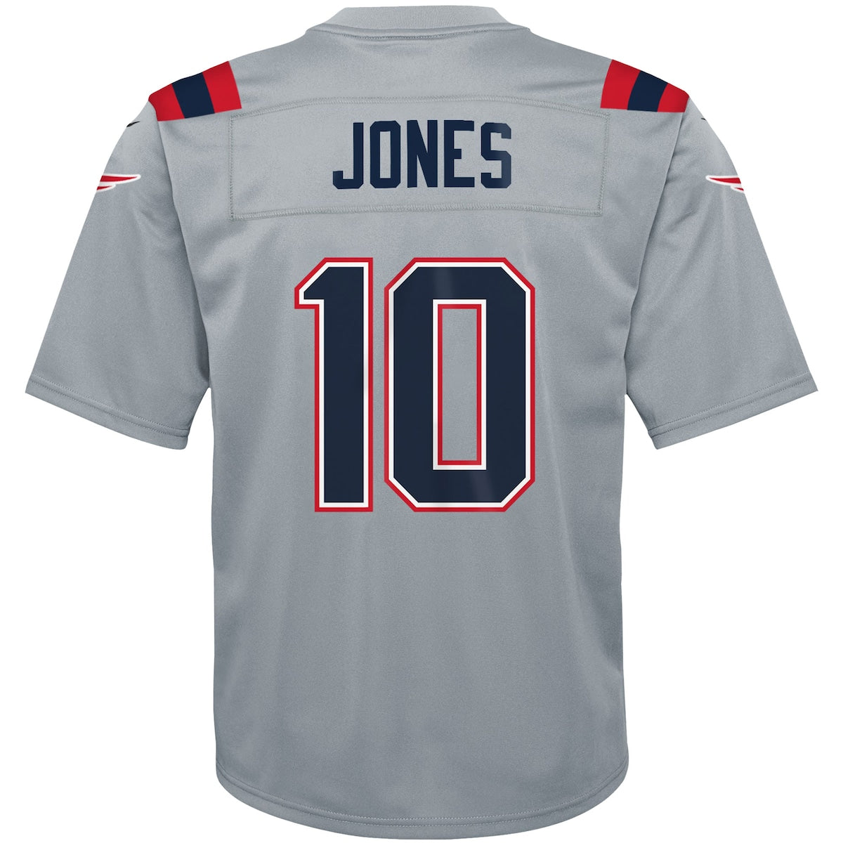 Boys' Grade School Mac Jones Nike Patriots Inverted Game Jersey - Grey