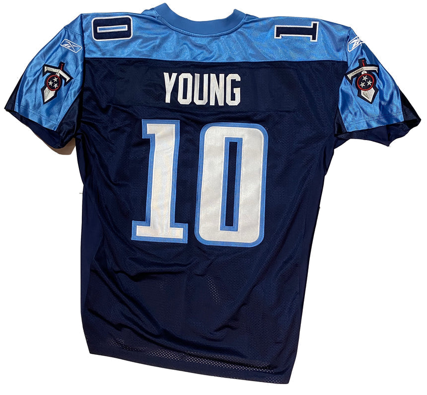 Men's Reebok NFL Tennessee Titans Vince Young Navy AUTHENTIC Football Jersey