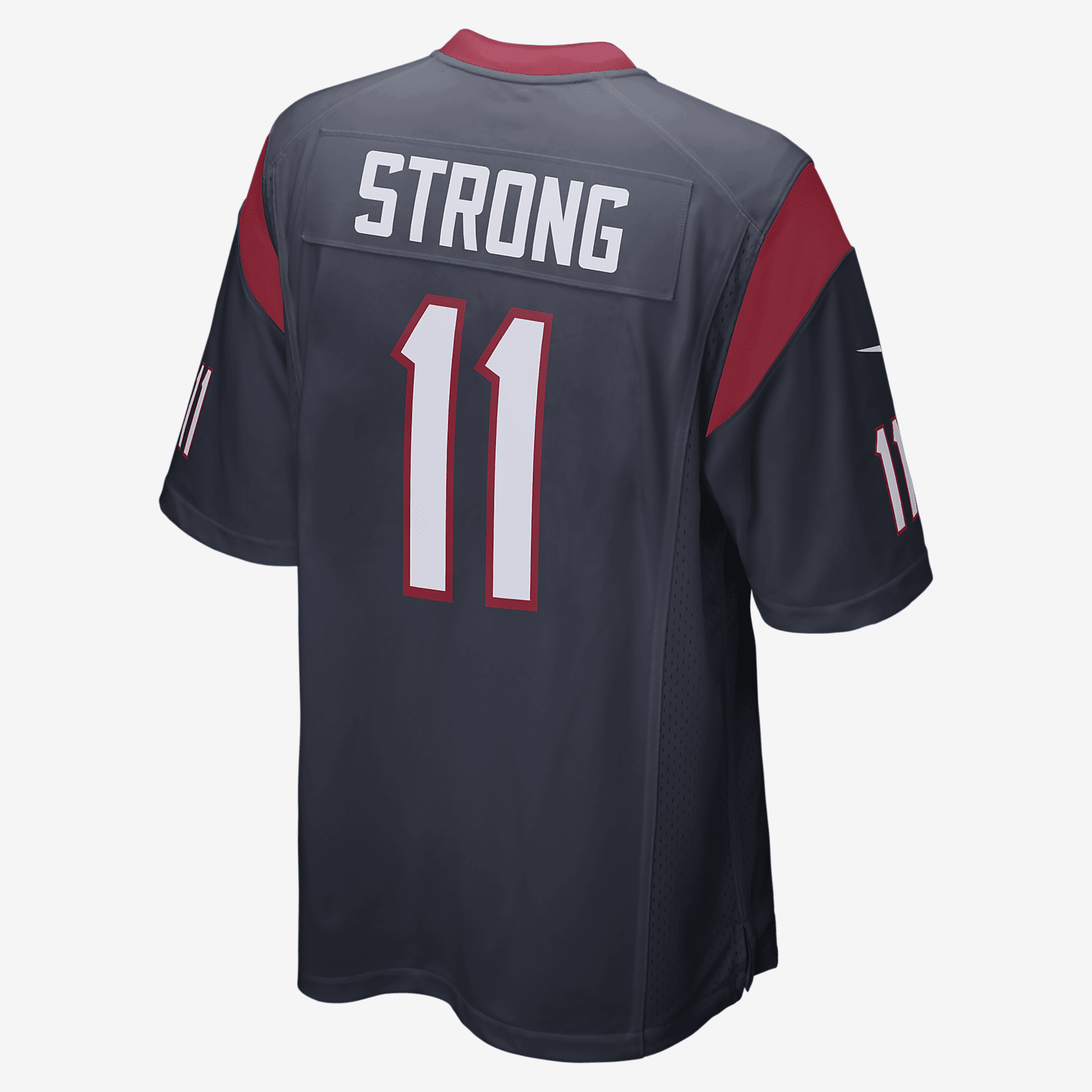 NFL Houston Texans (Jaelen Strong) Men's Game Football Jersey - Marine/Gym Red