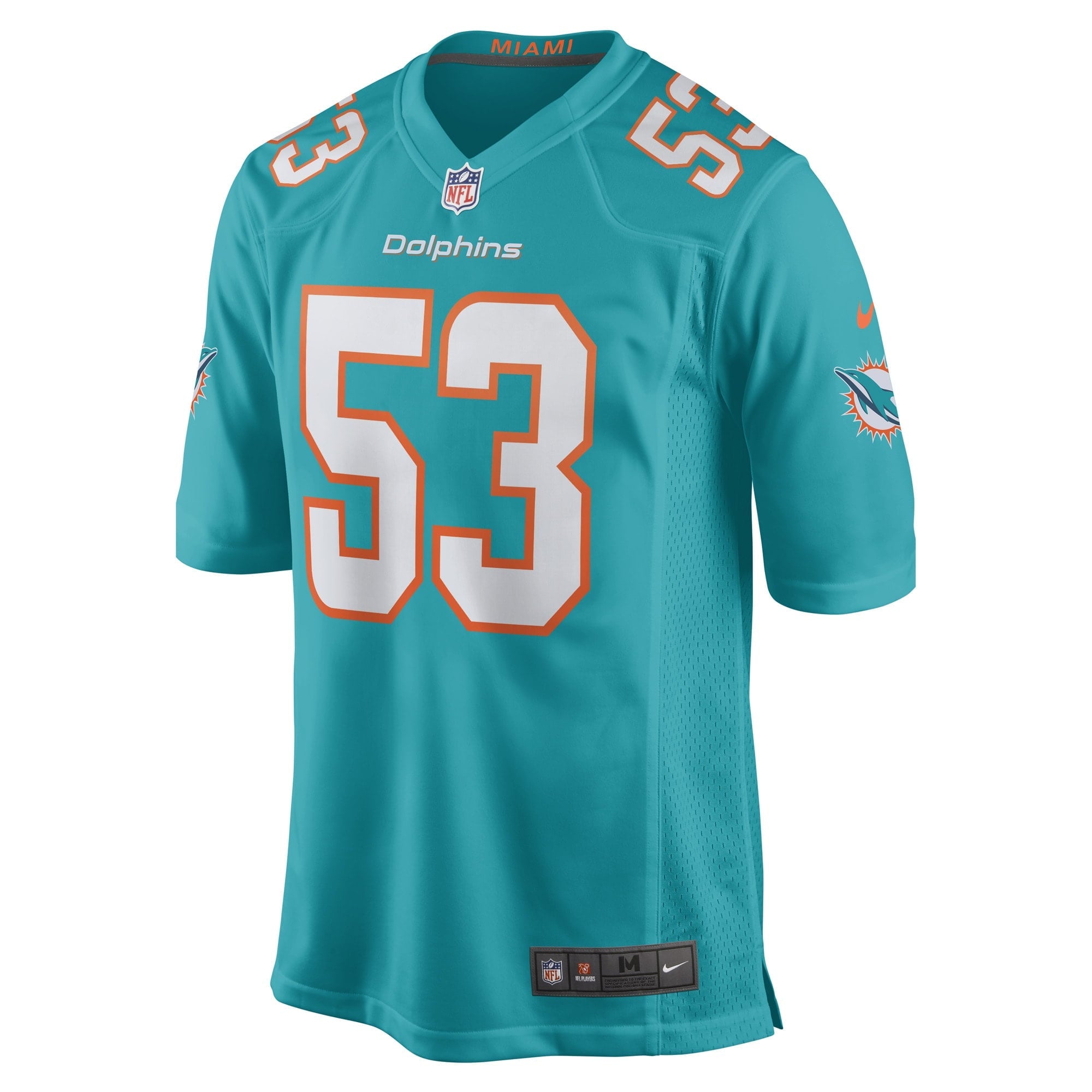 Men's Nike Cameron Goode Aqua Miami Dolphins Game Player Jersey