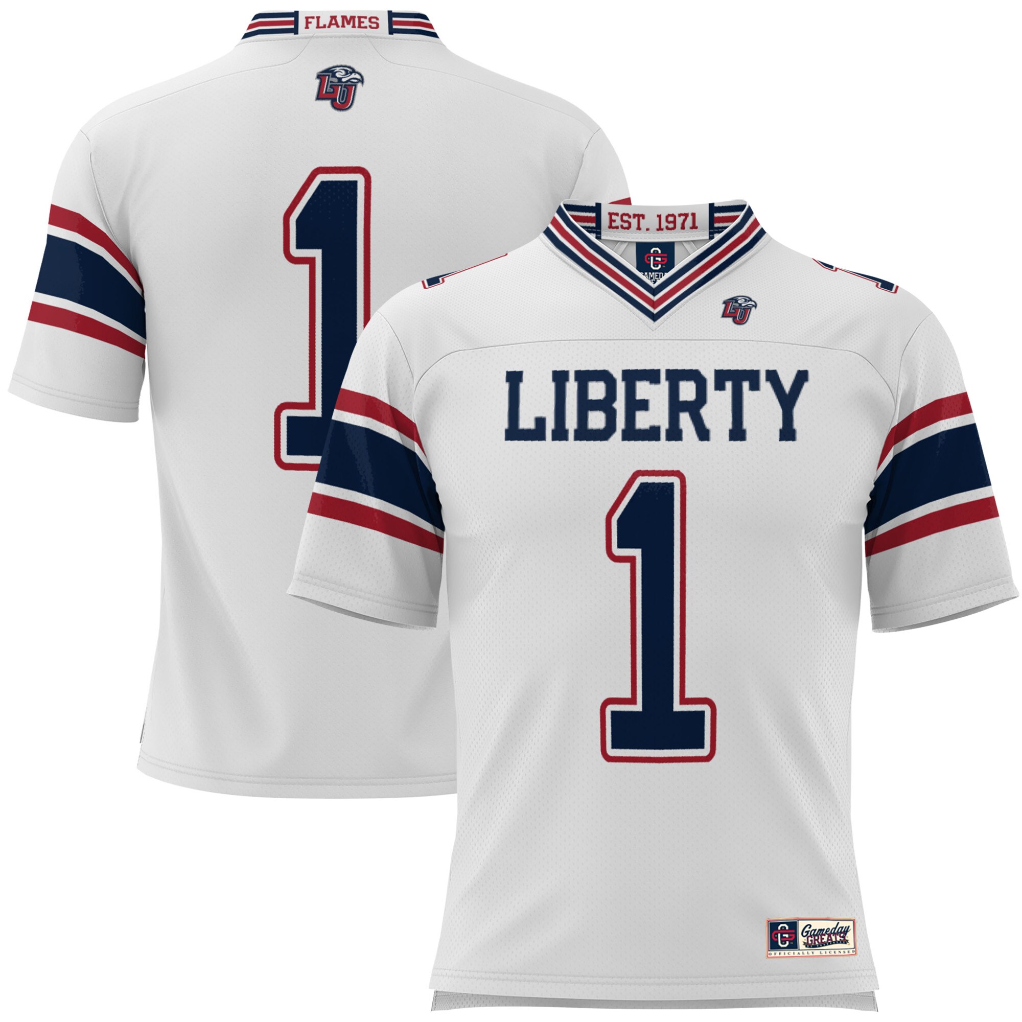 #1 Liberty Flames ProSphere Youth Football Jersey - White