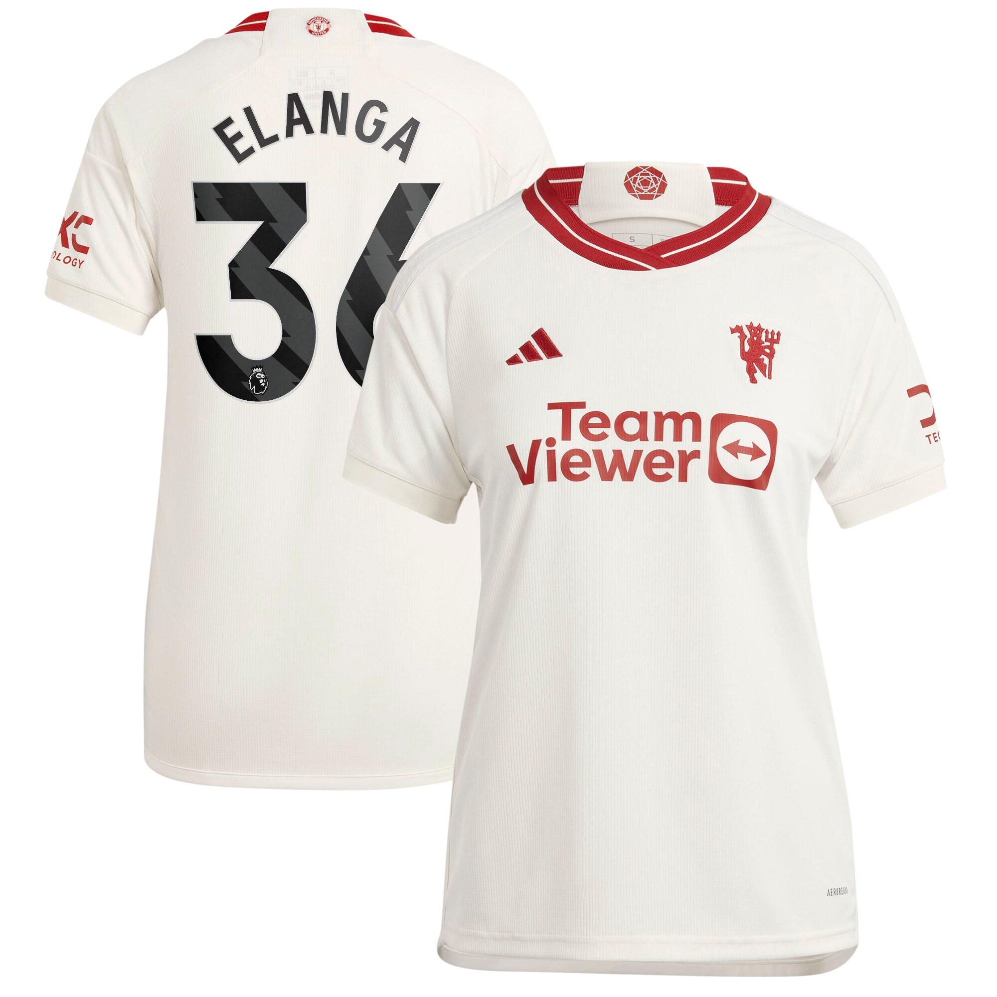 Anthony Elanga Manchester United adidas 2023/24 Third Replica Player Jersey - White