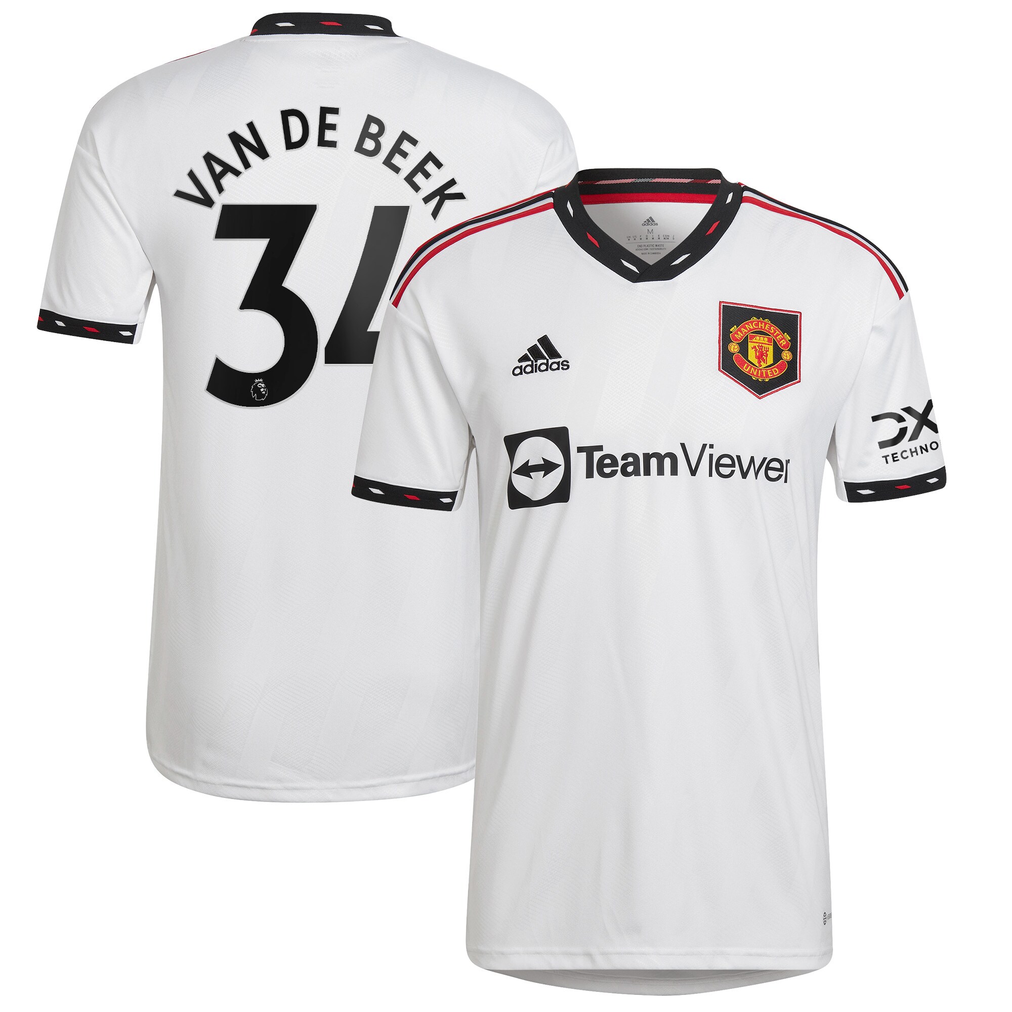 Donny Van De Beek Manchester United adidas 2022/23 Away Replica Player Jersey - White