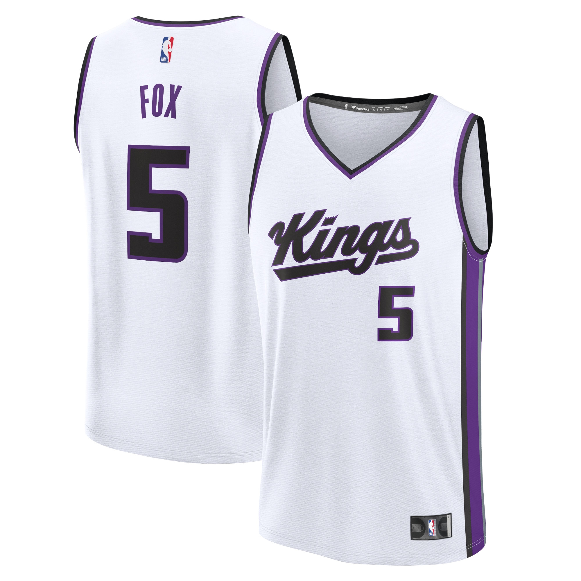 De'Aaron Fox Sacramento Kings Fanatics Branded 2023/24 Fast Break Replica Jersey - Association Edition - White