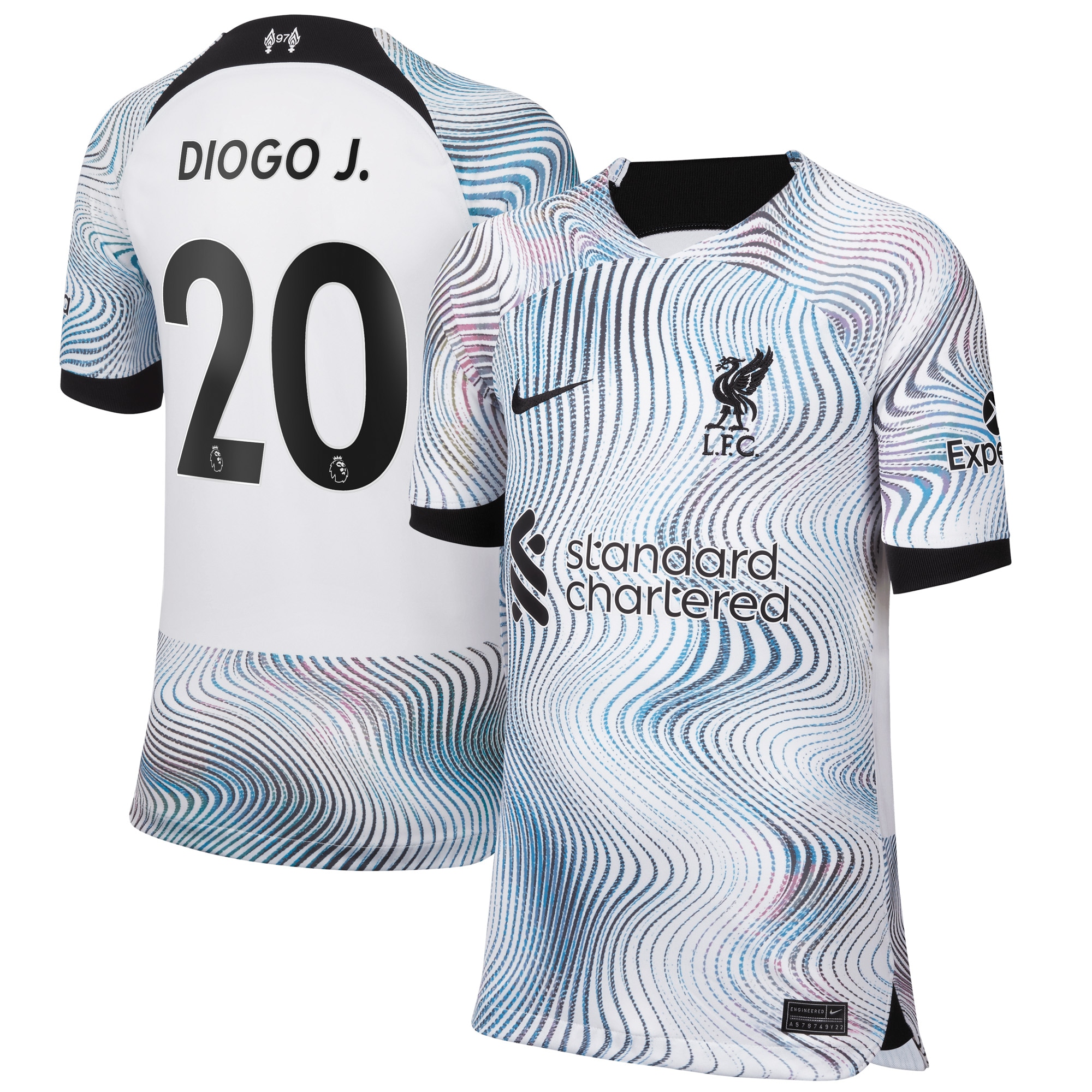 Diogo Jota Liverpool Nike Youth 2022/23 Home Breathe Stadium Replica Player Jersey - White
