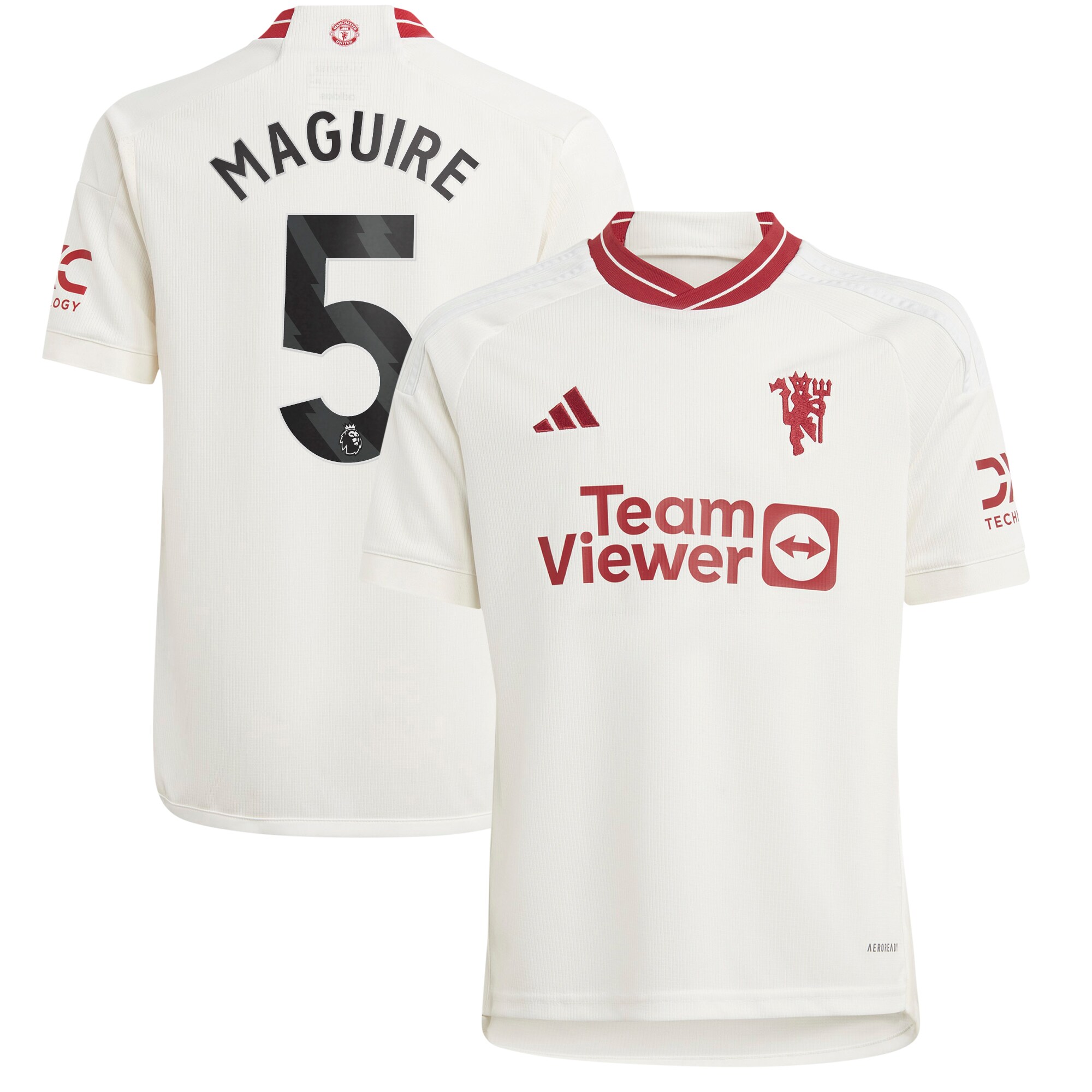 Harry Maguire Manchester United adidas Youth 2023/24 Third Replica Player Jersey - White