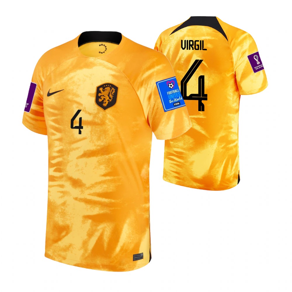 Netherlands Virgil van Dijk Home Jersey 2022 World Cup Kit