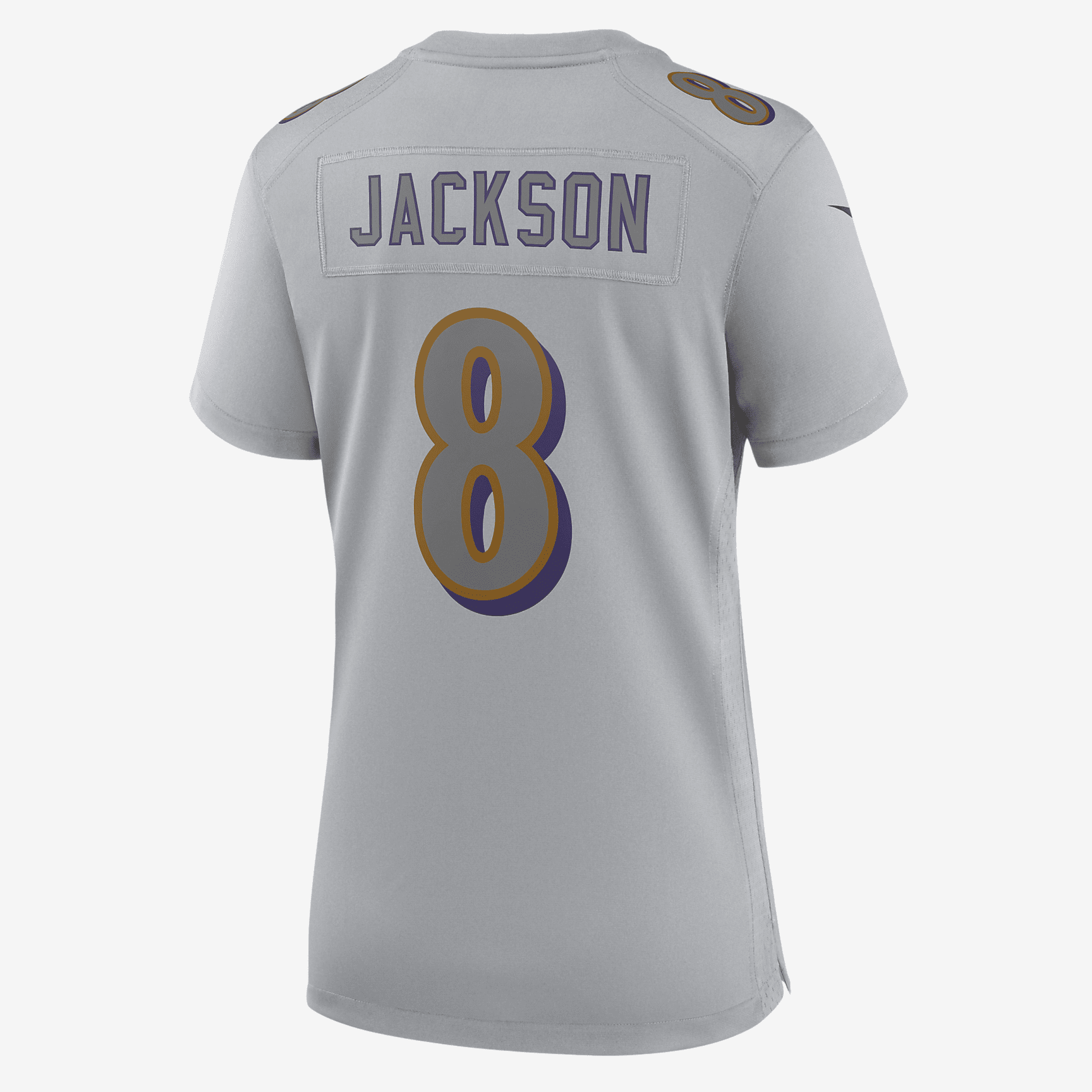 NFL Baltimore Ravens Atmosphere (Lamar Jackson) Women's Fashion Football Jersey - Grey