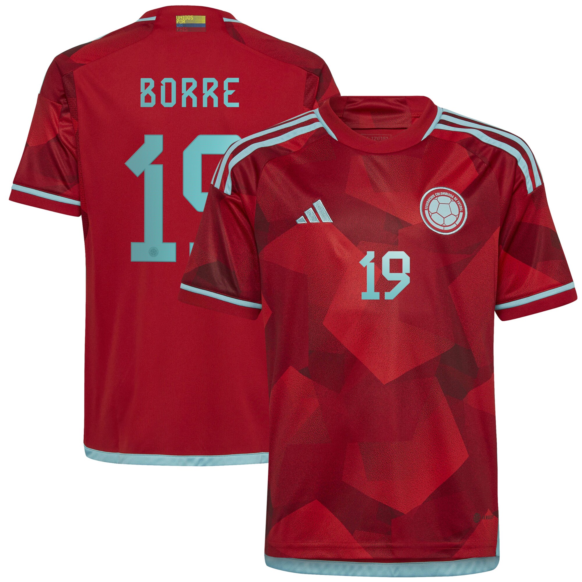 Rafael Borré Colombia National Team adidas Youth 2022/23 Away Replica Player Jersey - Red
