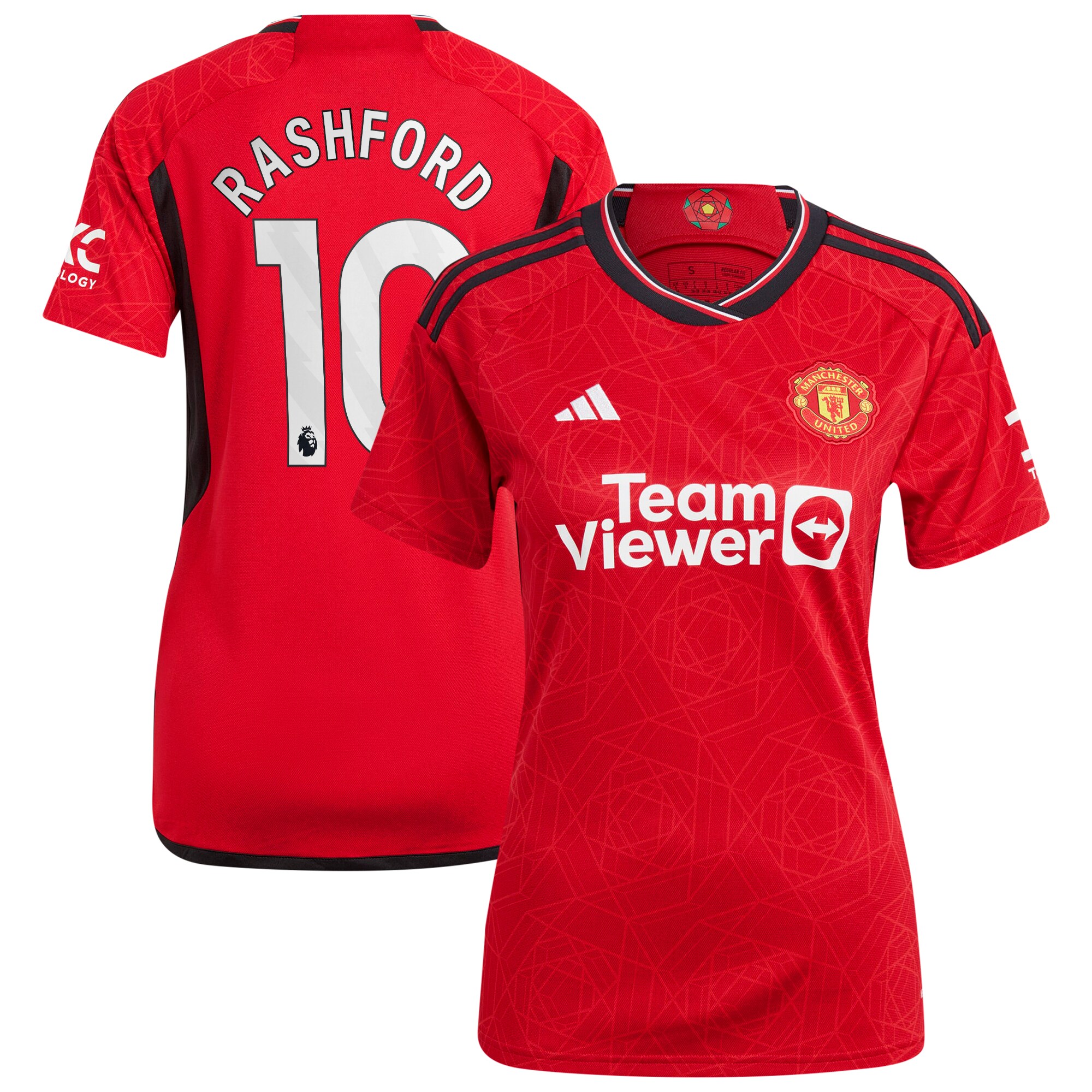 Marcus Rashford Manchester United adidas Women's 2023/24 Home Replica Player Jersey - Red