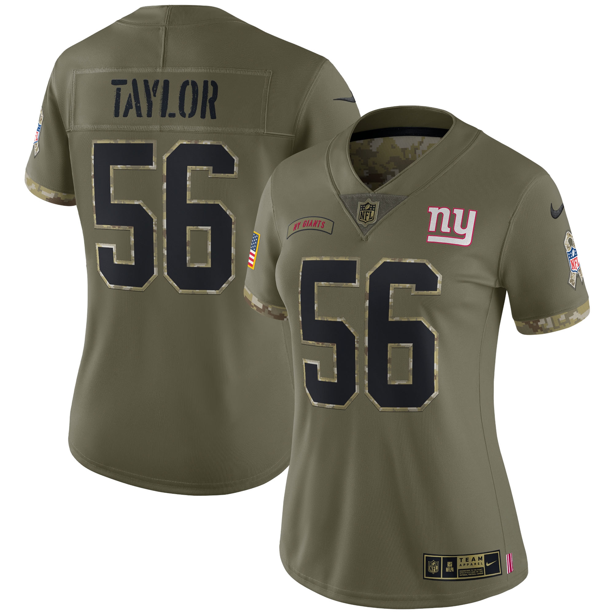 Lawrence Taylor New York Giants Nike Women's 2022 Salute To Service Retired Player Limited Jersey - Olive