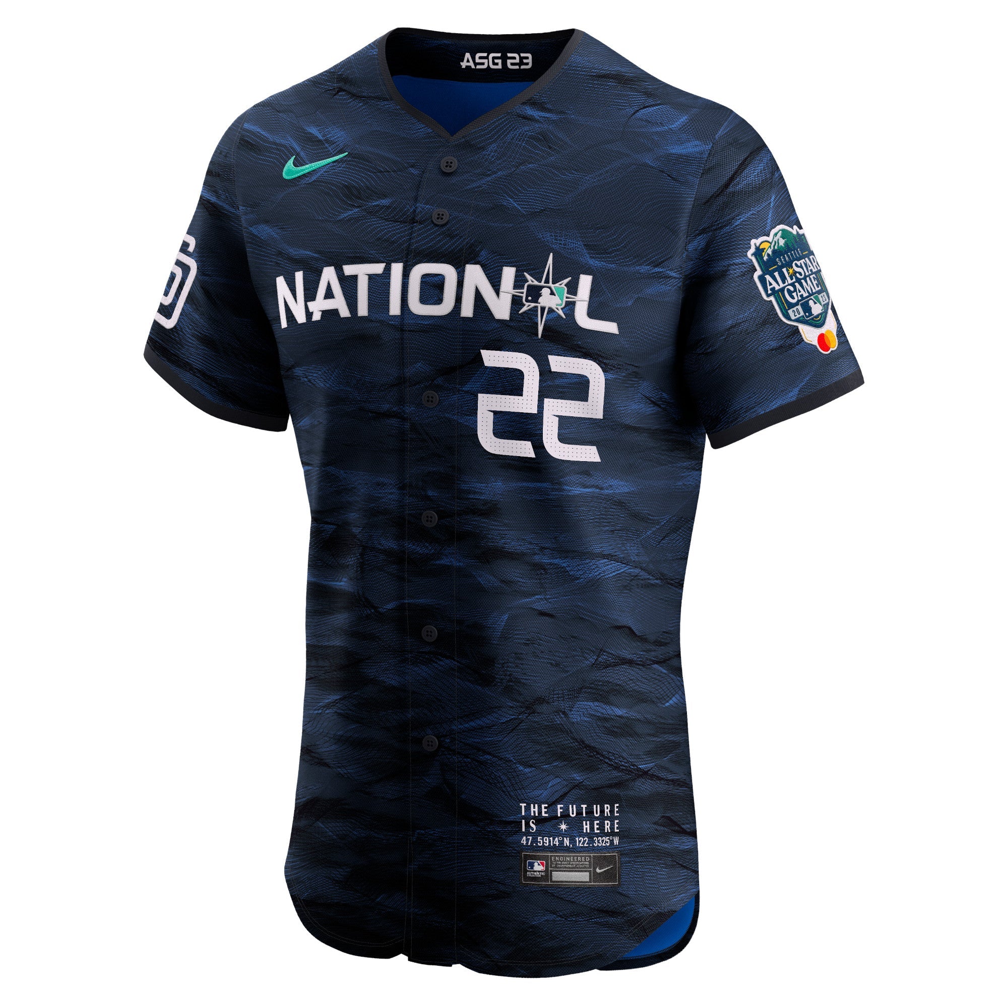 Men's Nike Juan Soto Royal National League 2023 MLB All-Star Game Vapor Premier Elite Player Jersey