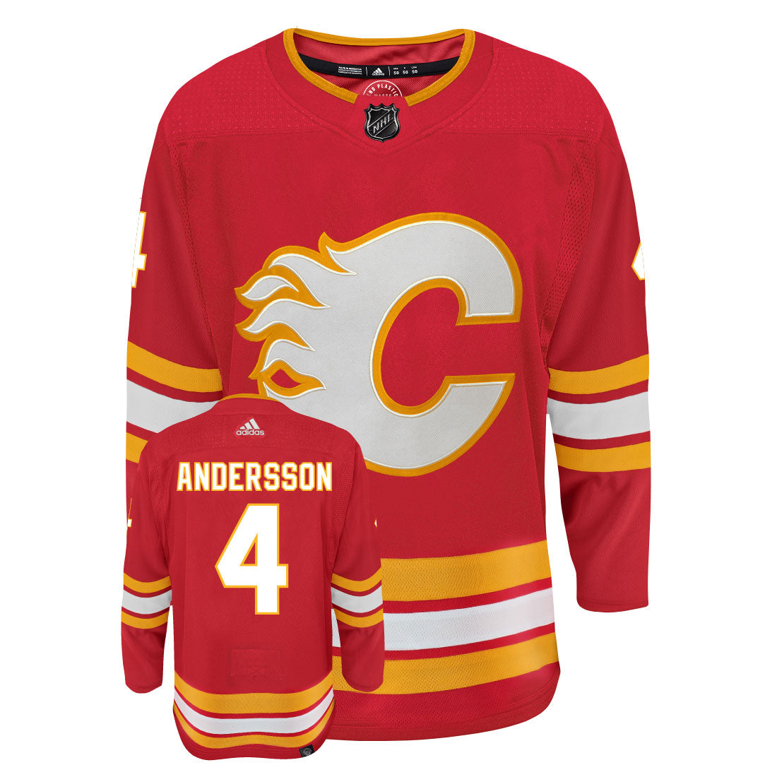 Rasmus Andersson Calgary Flames Adidas Primegreen Authentic NHL Hockey Jersey