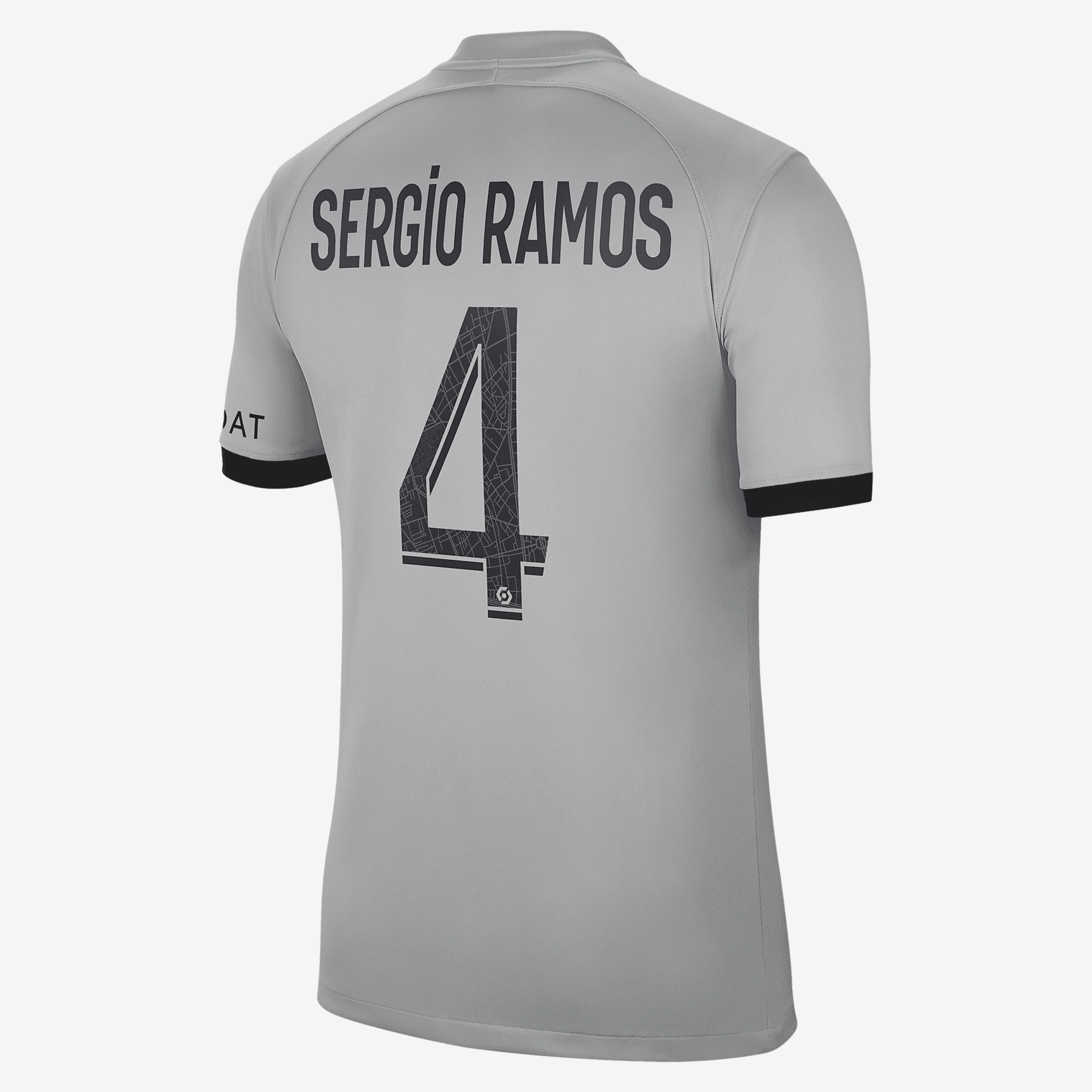 Paris Saint-Germain 2022/23 Stadium Away (Sergio Ramos) Men's Nike Dri-FIT Soccer Jersey - Light Smoke Grey/Black