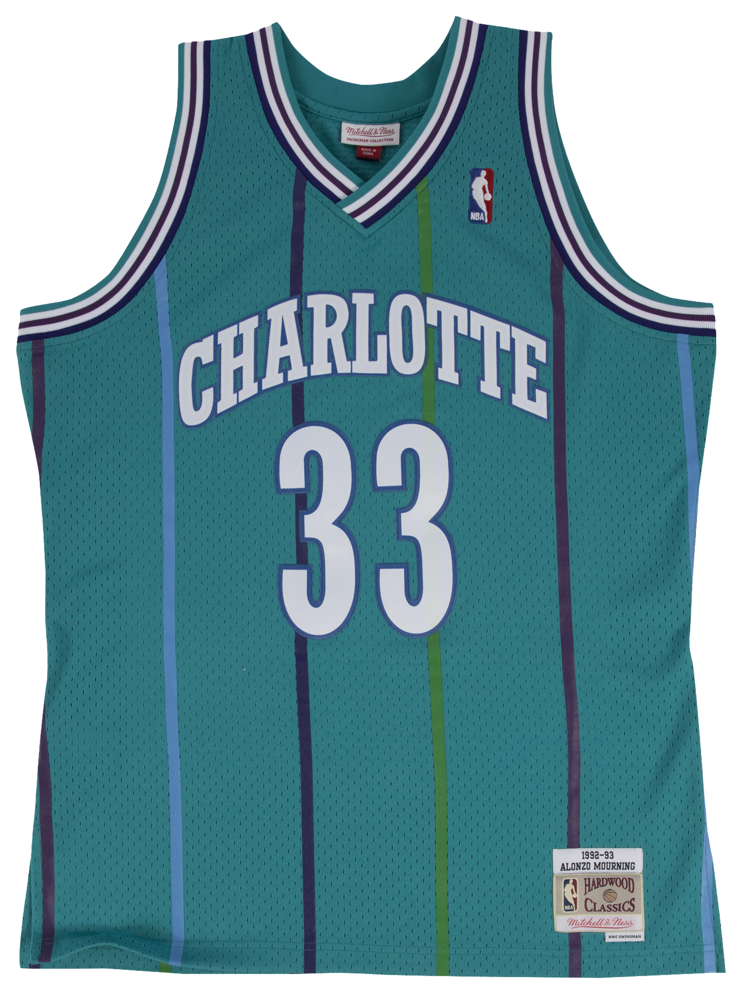 Men's Mourning Alonzo Mitchell & Ness Hornets Swingman Jersey - Aqua