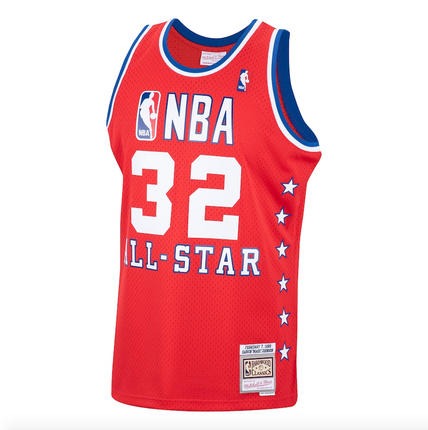 Men's Magic Johnson Mitchell & Ness Western Conference 1988 All-Star Hardwood Classics Swingman Jersey - Red