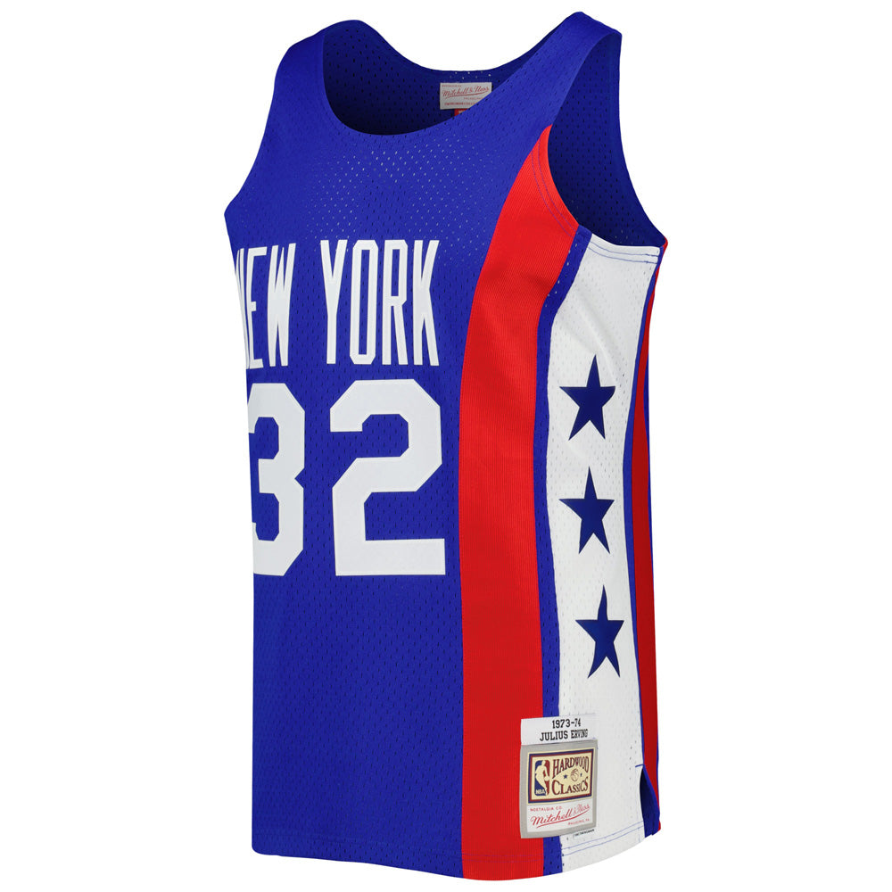 Men's New Jersey Nets Julius Erving 1973-74 Hardwood Classic Jersey - Blue