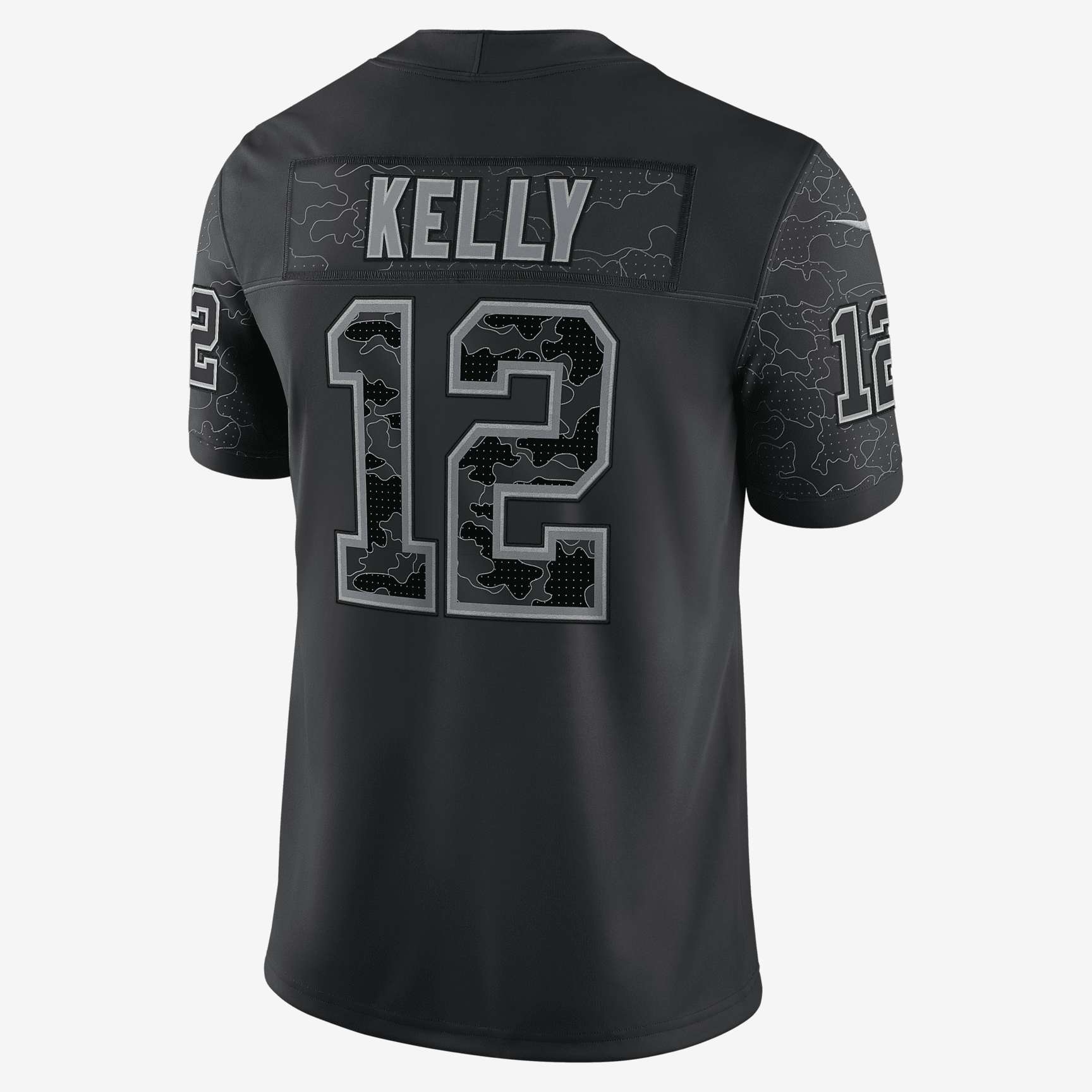 NFL Buffalo Bills RFLCTV (Jim Kelly) Men's Fashion Football Jersey - Black