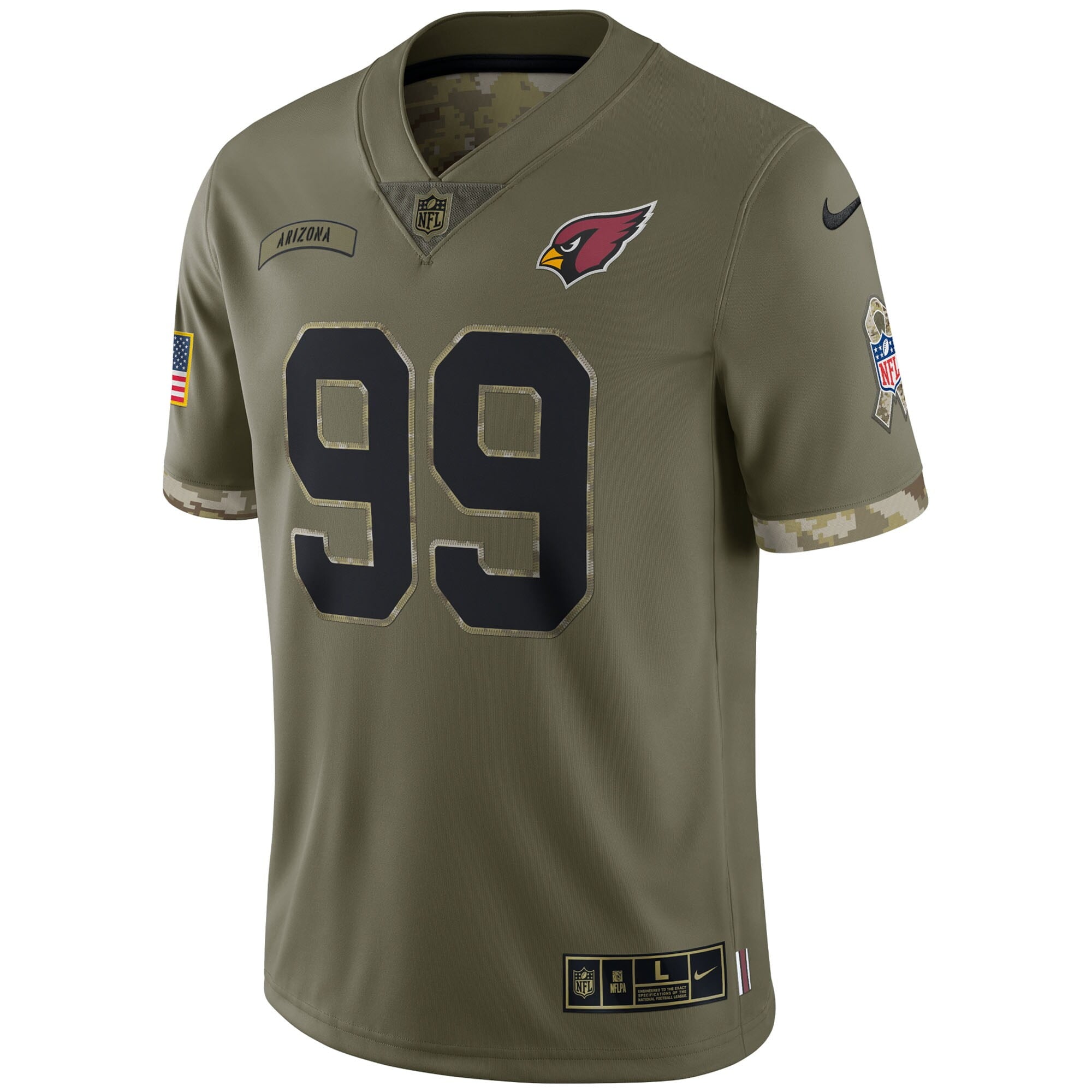 Men's Nike J.J. Watt Olive Arizona Cardinals 2022 Salute To Service Limited Jersey