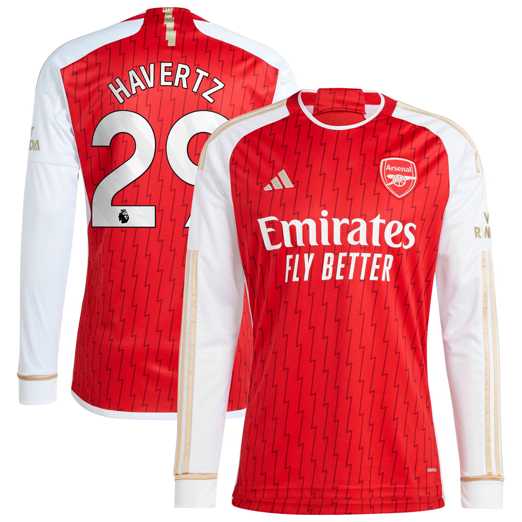 Kai Havertz Arsenal adidas 2023/24 Home Replica Player Long Sleeve Jersey - Red