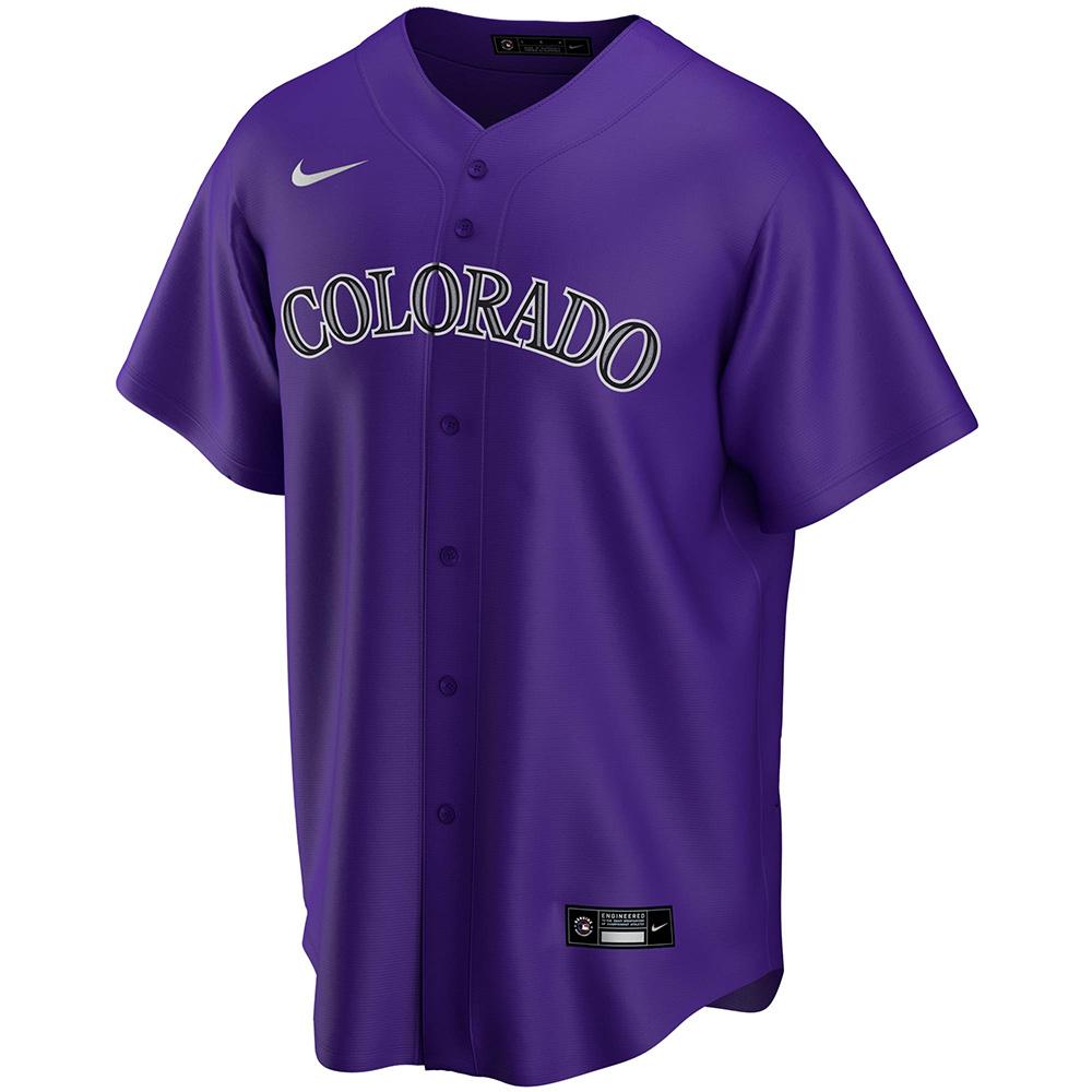 Mens Colorado Rockies Charlie Blackmon Cool Base Replica Jersey Purple