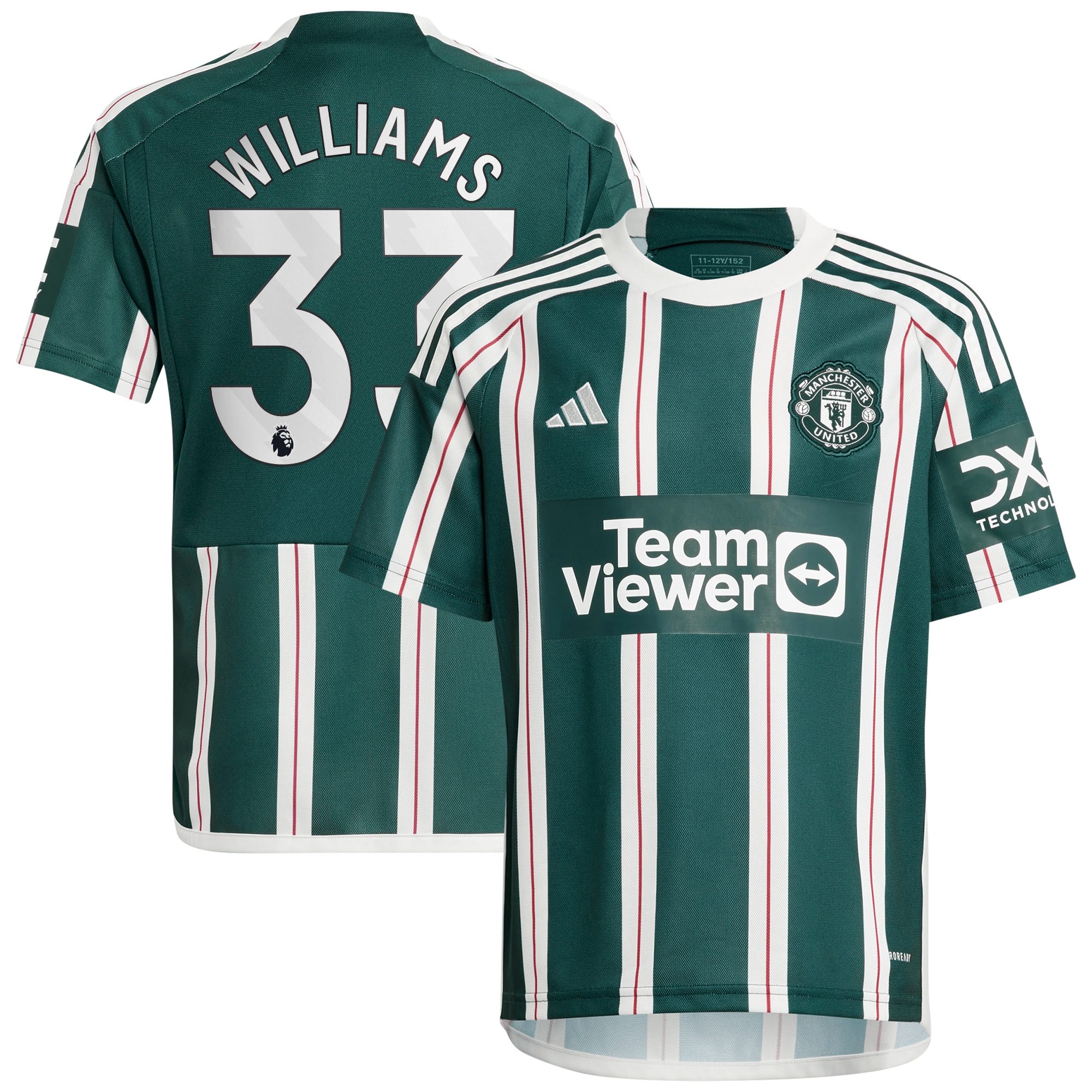 Brandon Williams Manchester United adidas Youth 2023/24 Away Replica Player Jersey - Green