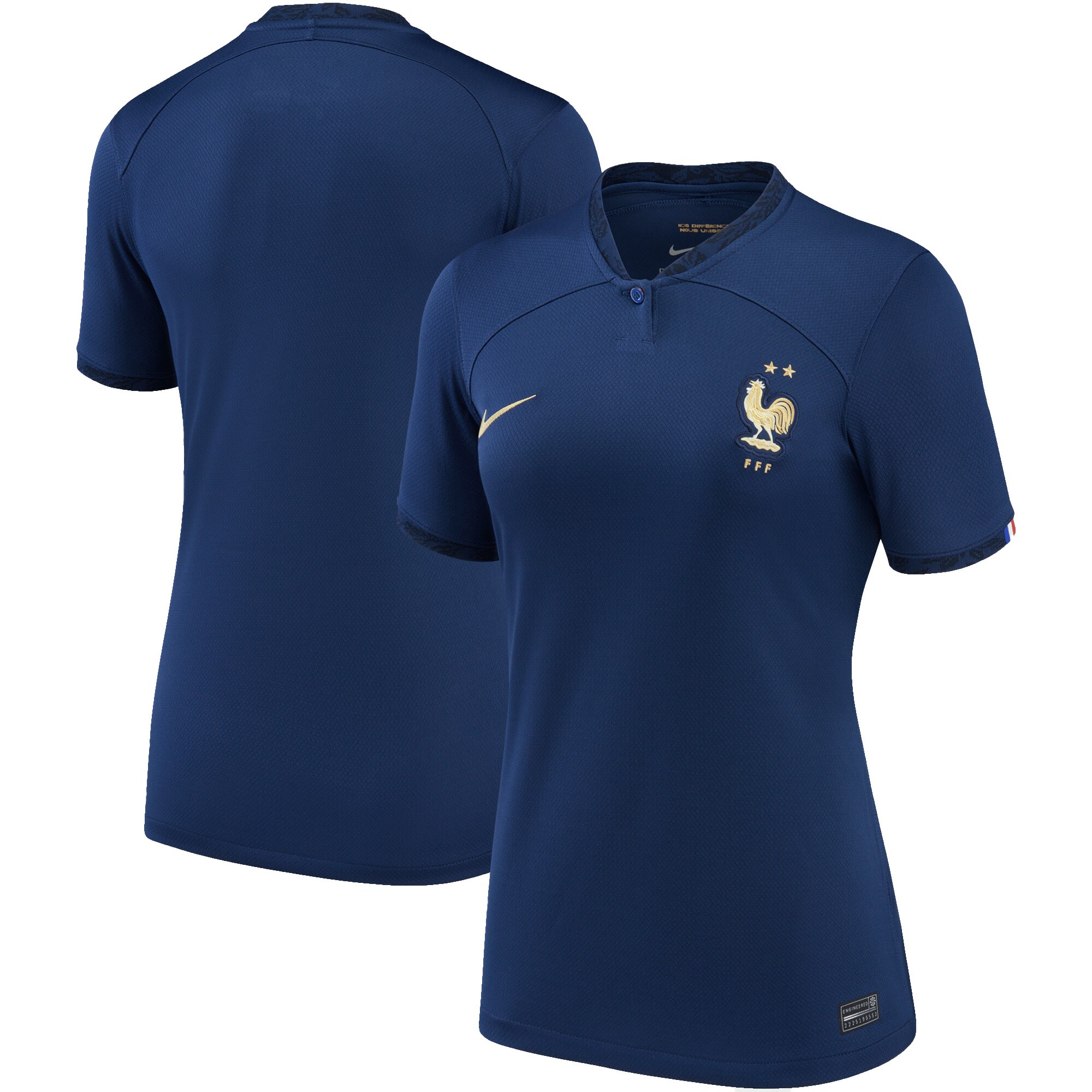 France National Team Nike Women's 2022/23 Home Breathe Stadium Replica Blank Jersey - Navy