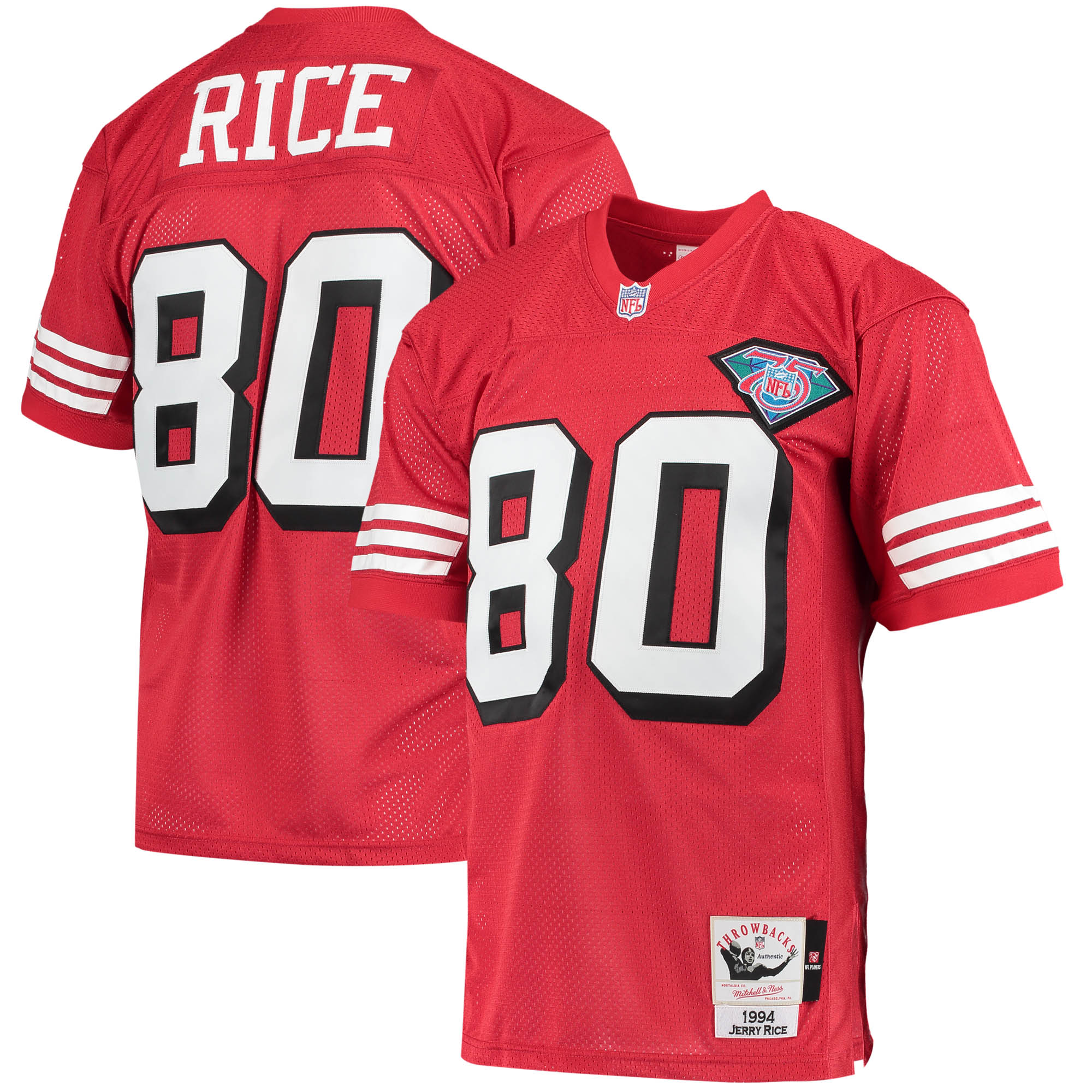 Jerry Rice San Francisco 49ers Mitchell & Ness 1994 Authentic Retired Player Jersey - Scarlet