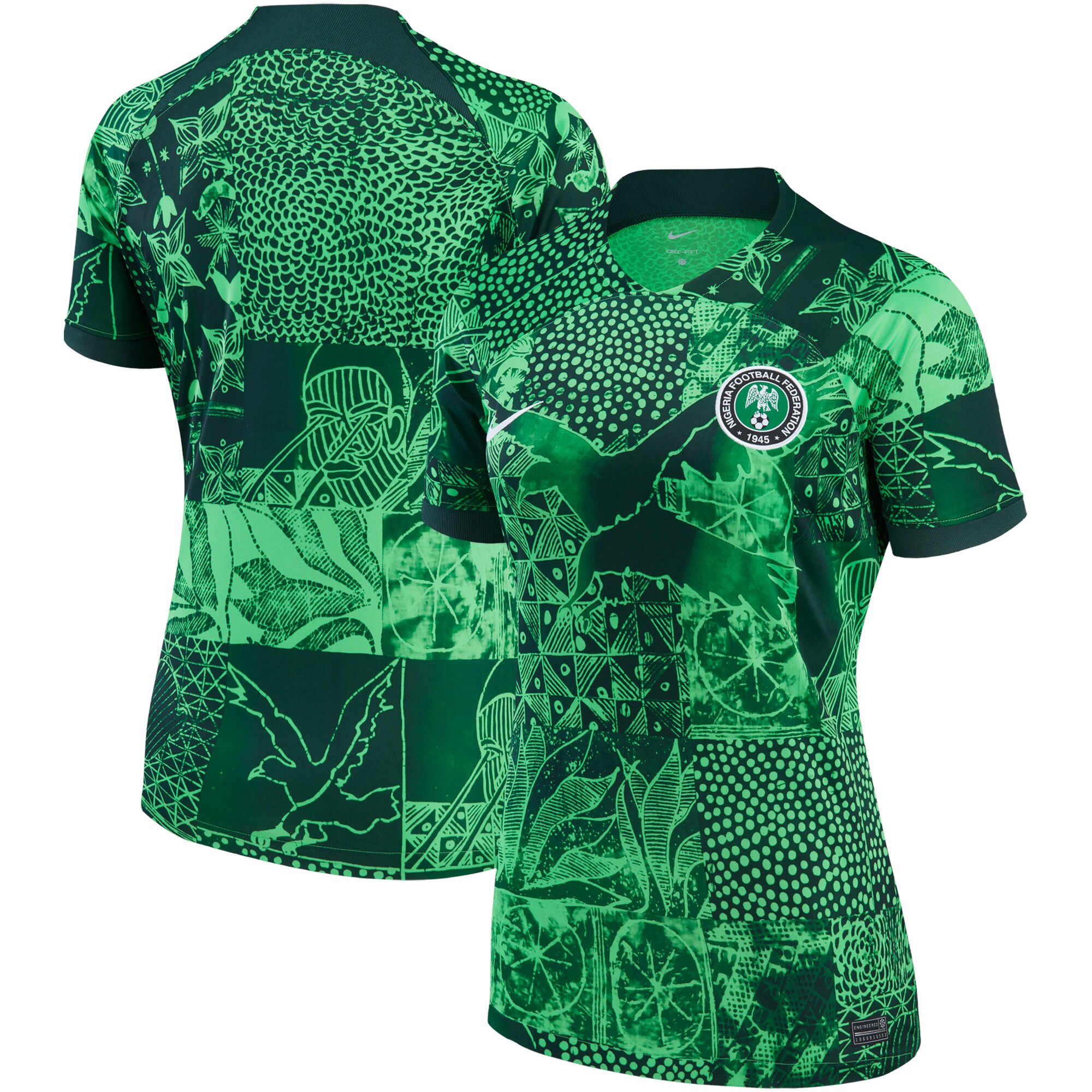 Nigeria National Team Nike Women's 2022/23 Home Breathe Stadium Replica Blank Jersey - Green