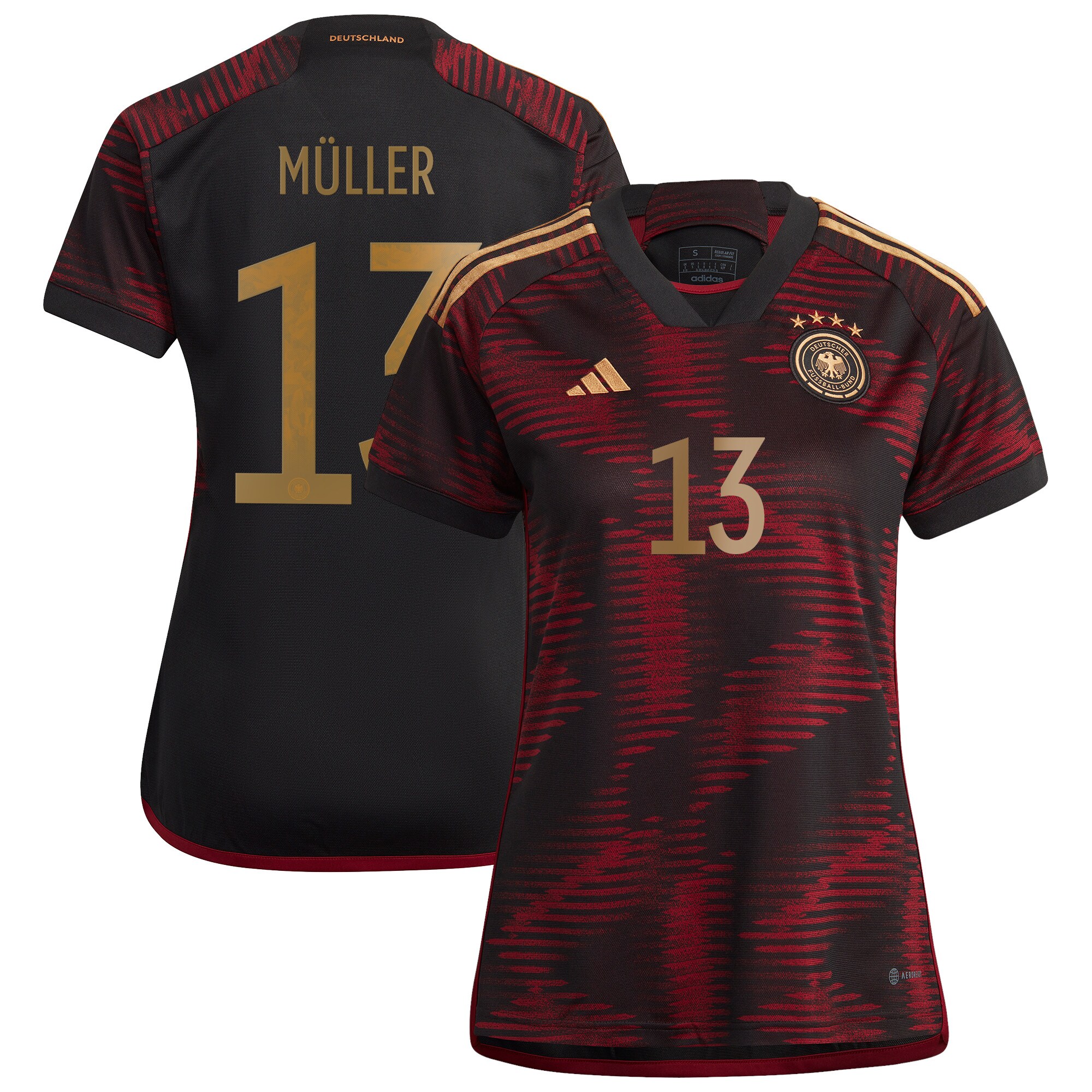 Thomas Müller Germany National Team adidas Women's 2022/23 Away Replica Player Jersey - Black