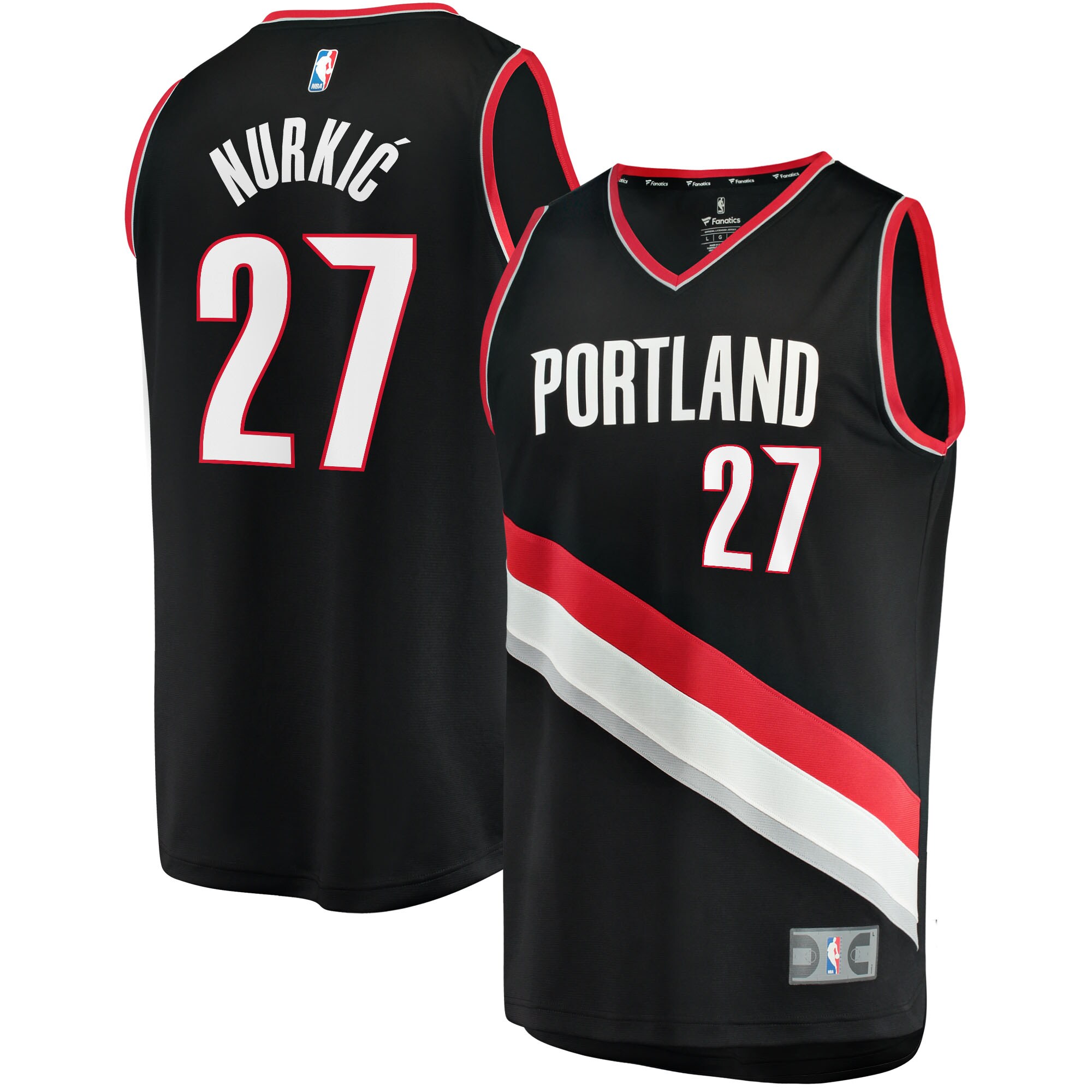 Jusuf Nurkic Portland Trail Blazers Fanatics Branded Fast Break Replica Jersey - Icon Edition - Black
