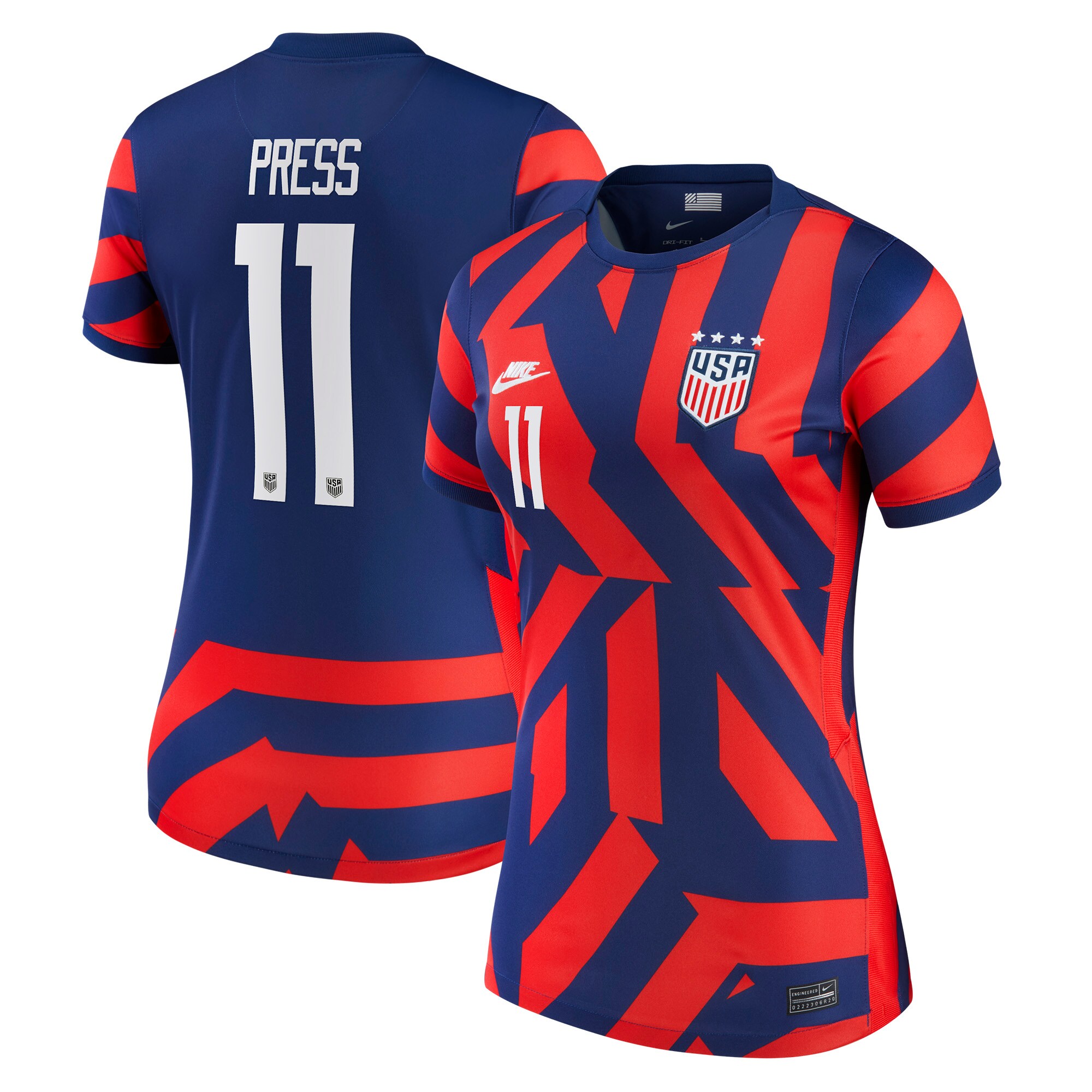 Christen Press USWNT Nike 2021/22 Away Vapor Match Authentic Jersey - Blue