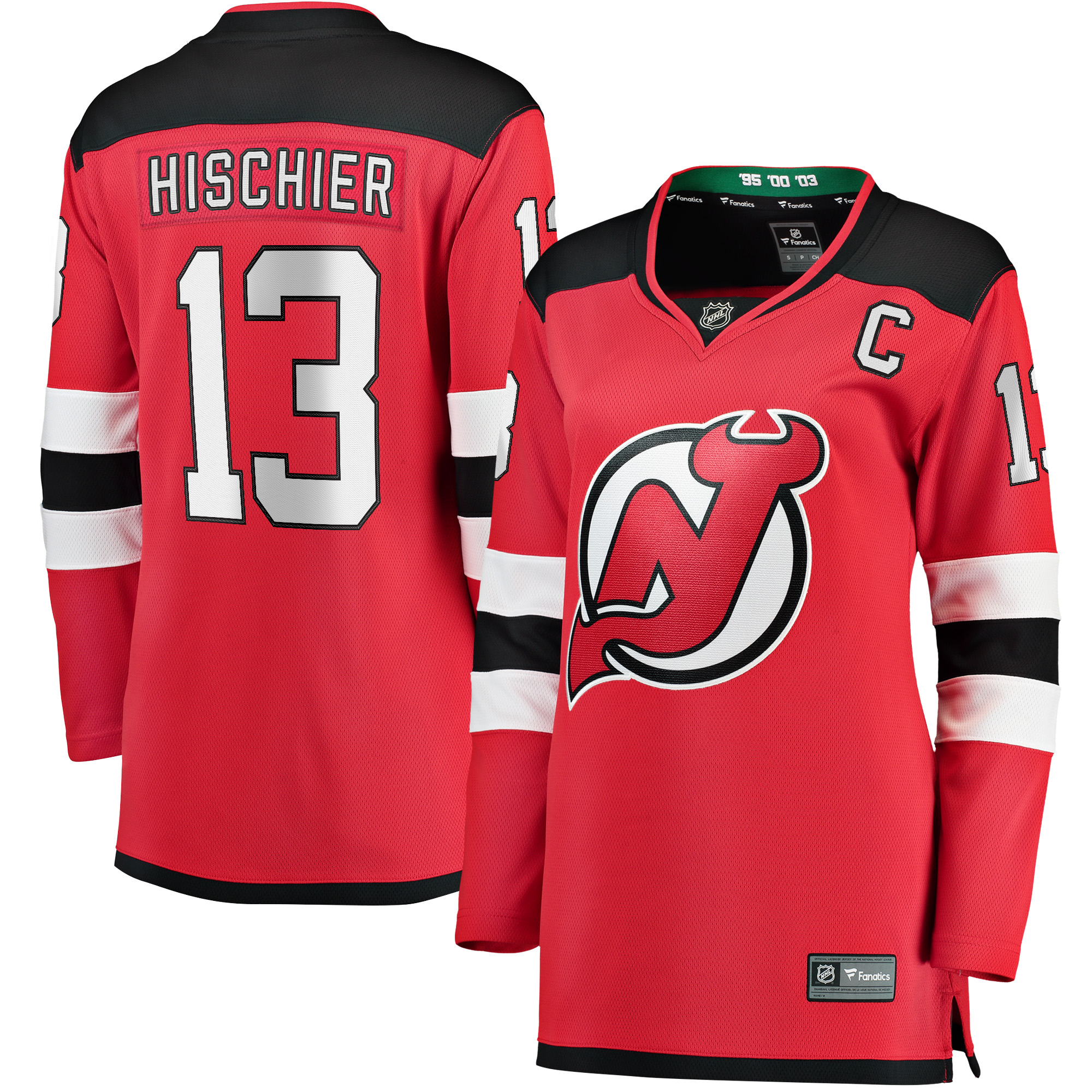 Nico Hischier New Jersey Devils Fanatics Branded Women's Captain Patch Home Breakaway Jersey - Red