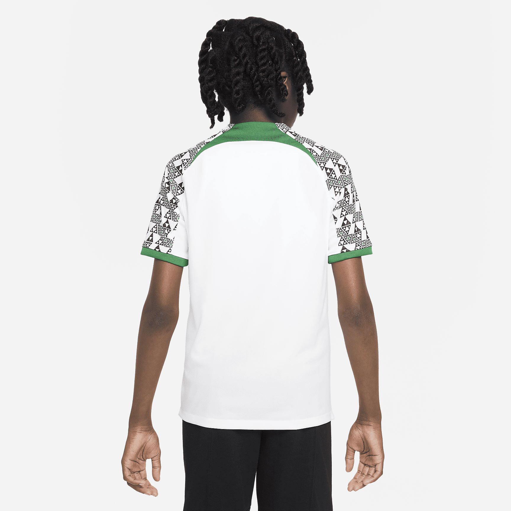 Nigeria 2022/23 Stadium Away Big Kids' Nike Dri-FIT Soccer Jersey - White/Pine Green/Black