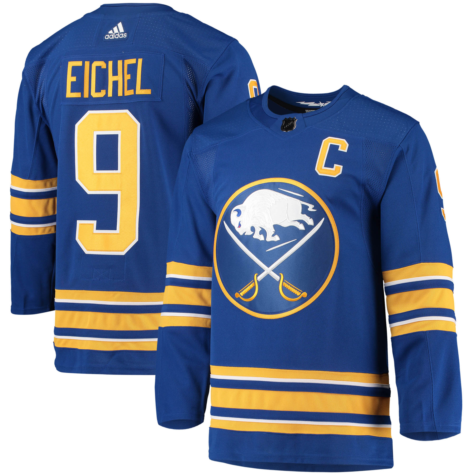Jack Eichel Buffalo Sabres adidas Home Captain Patch Primegreen Authentic Pro Player Jersey - Royal