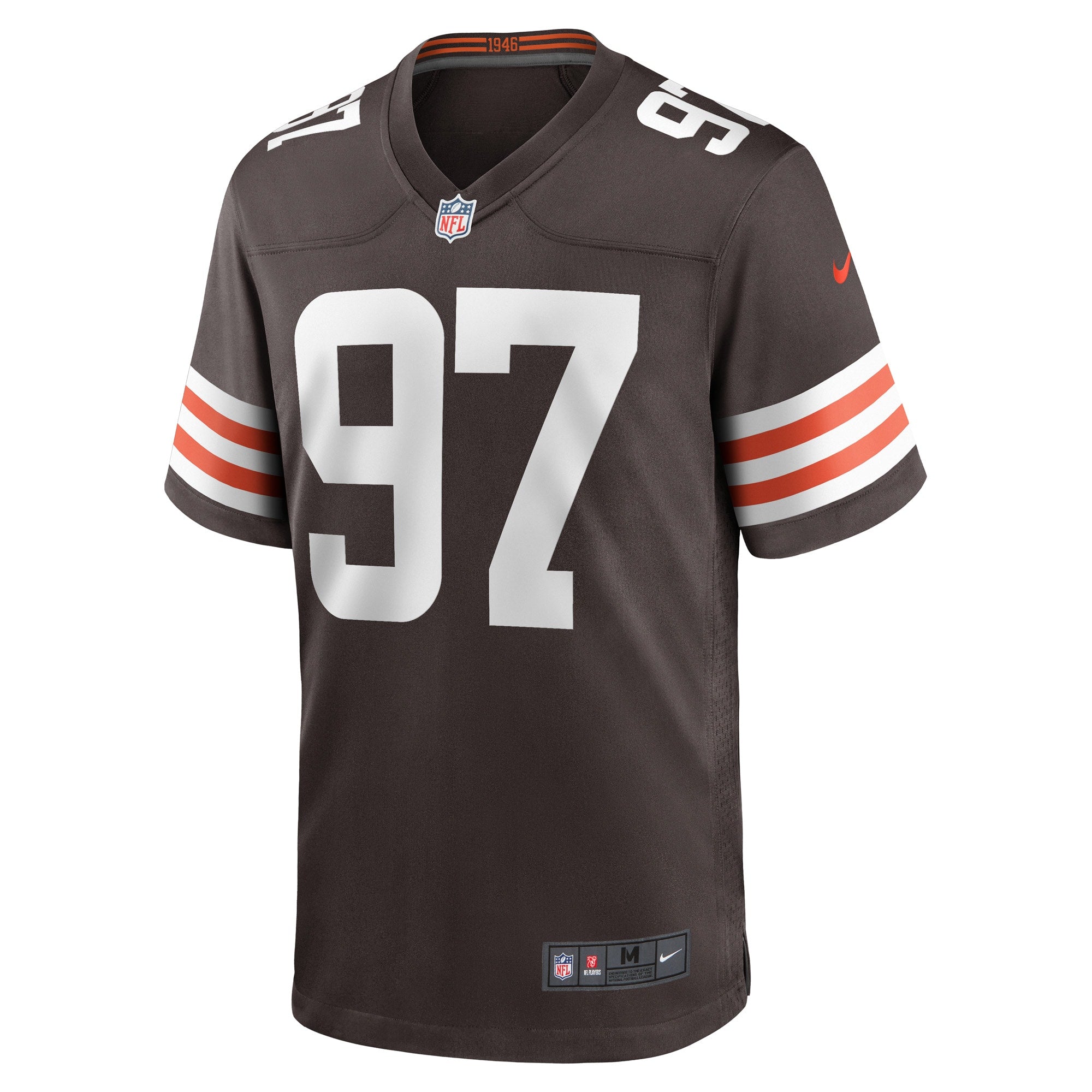 Men's Nike Perrion Winfrey Brown Cleveland Browns Game Player Jersey