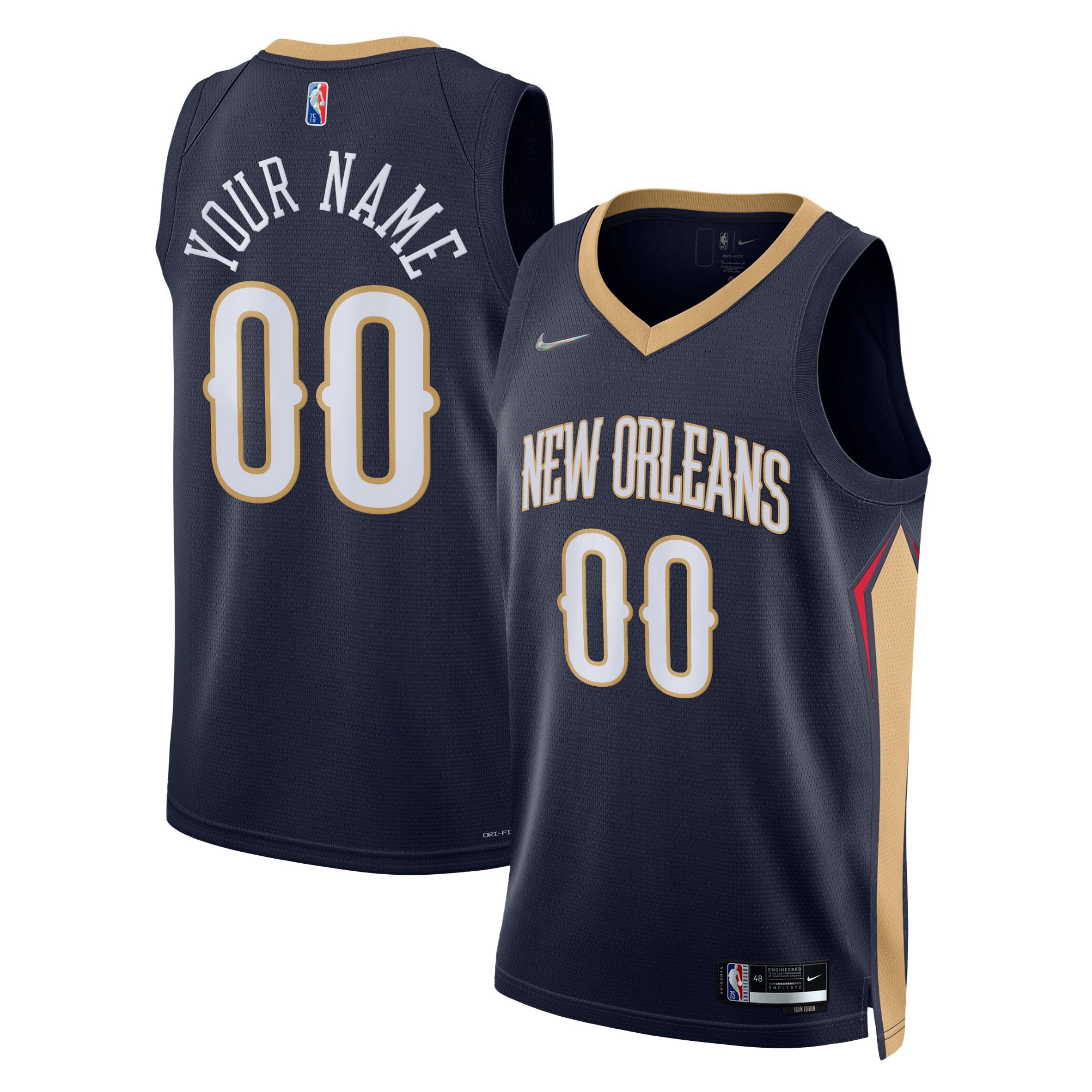 New Orleans Pelicans Nike 2021/22 Diamond Swingman Custom Jersey - Icon Edition - Navy