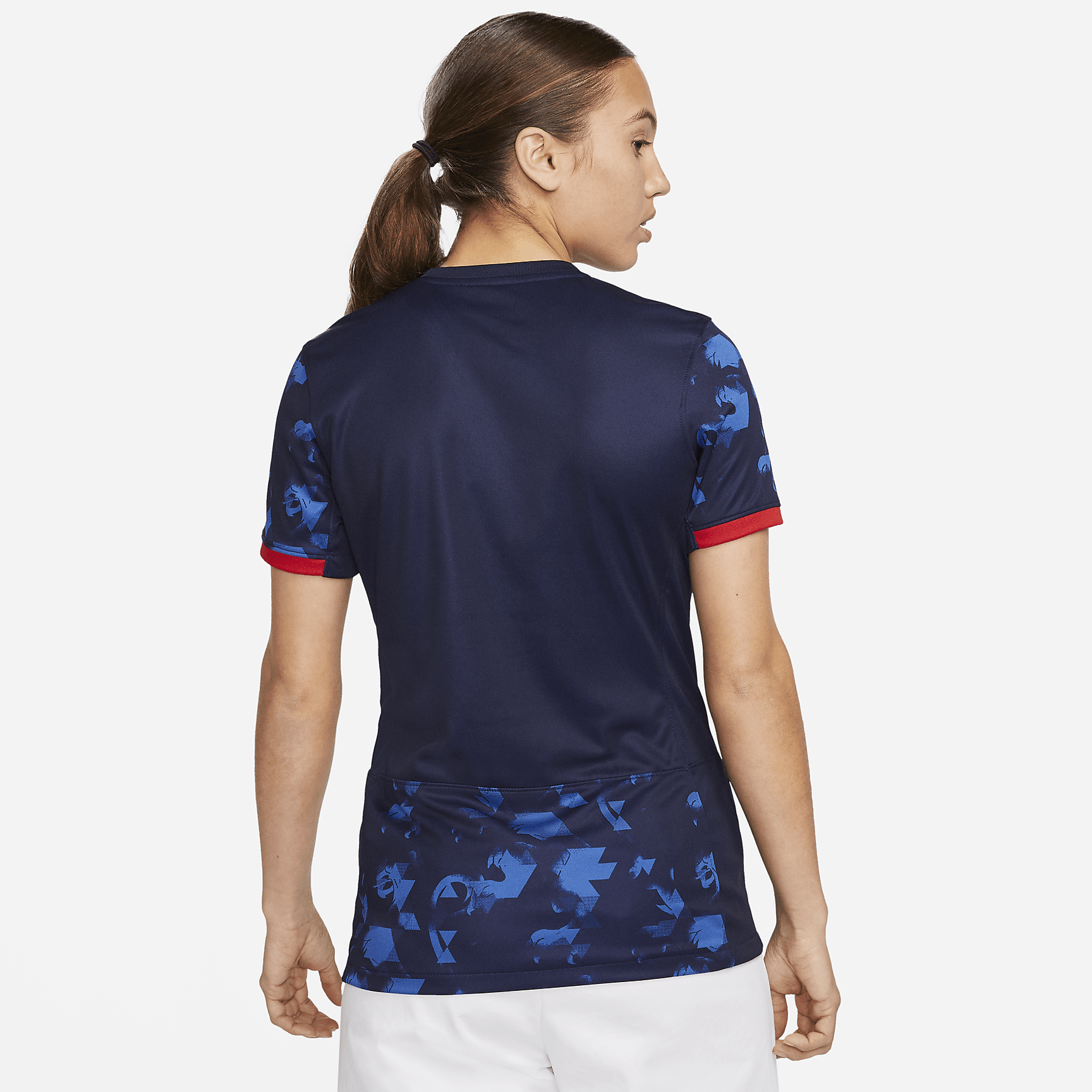 Netherlands 2023 Stadium Away Women's Nike Dri-FIT Soccer Jersey - Blackened Blue/University Red/White