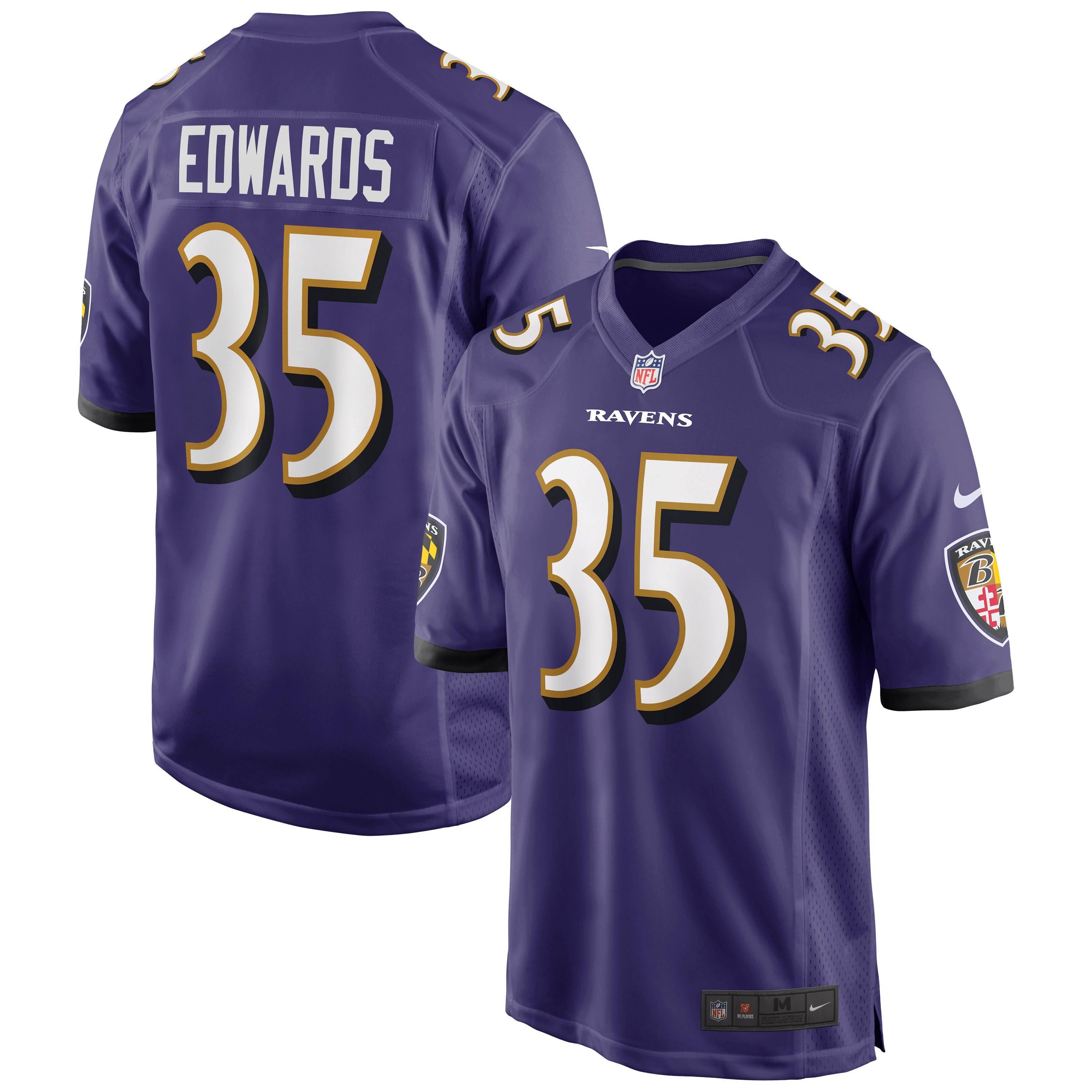Gus Edwards Baltimore Ravens Nike Game Jersey - Purple