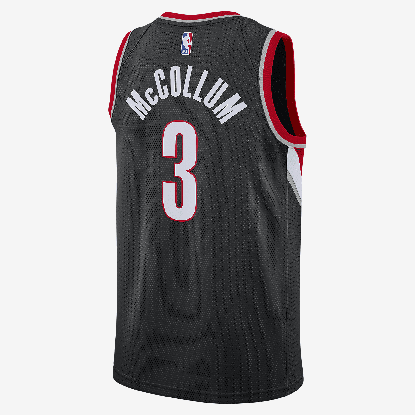 C.J. McCollum Trail Blazers Icon Edition 2020 Nike NBA Swingman Jersey - Black/University Red/White
