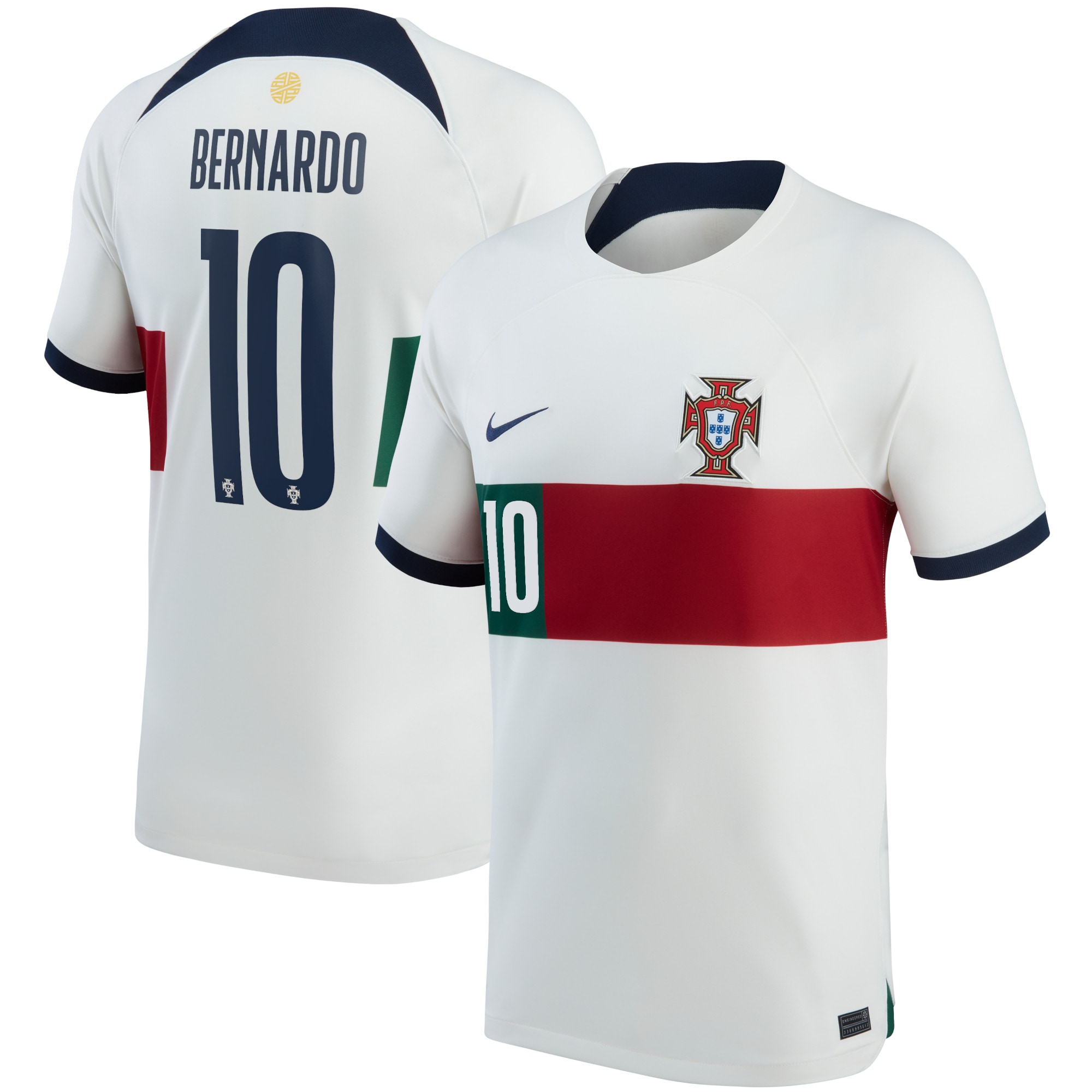 Bernardo Silva Portugal National Team Nike 2022/23 Away Breathe Stadium Replica Player Jersey - White