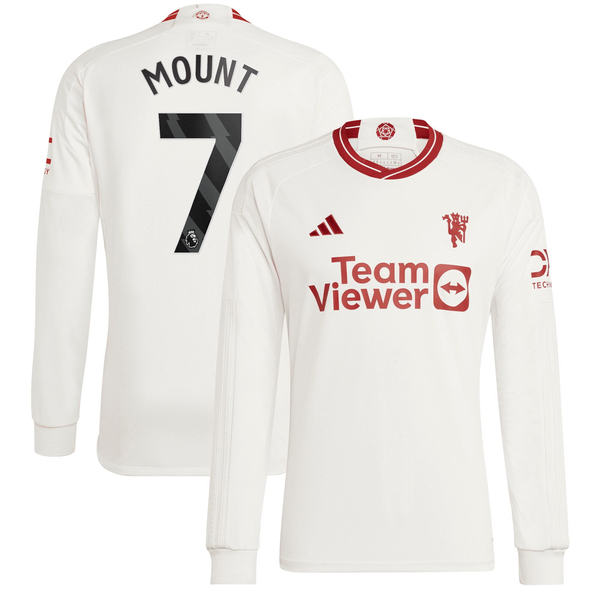 Mason Mount Manchester United adidas 2023/24 Third Replica Long Sleeve Player Jersey - White