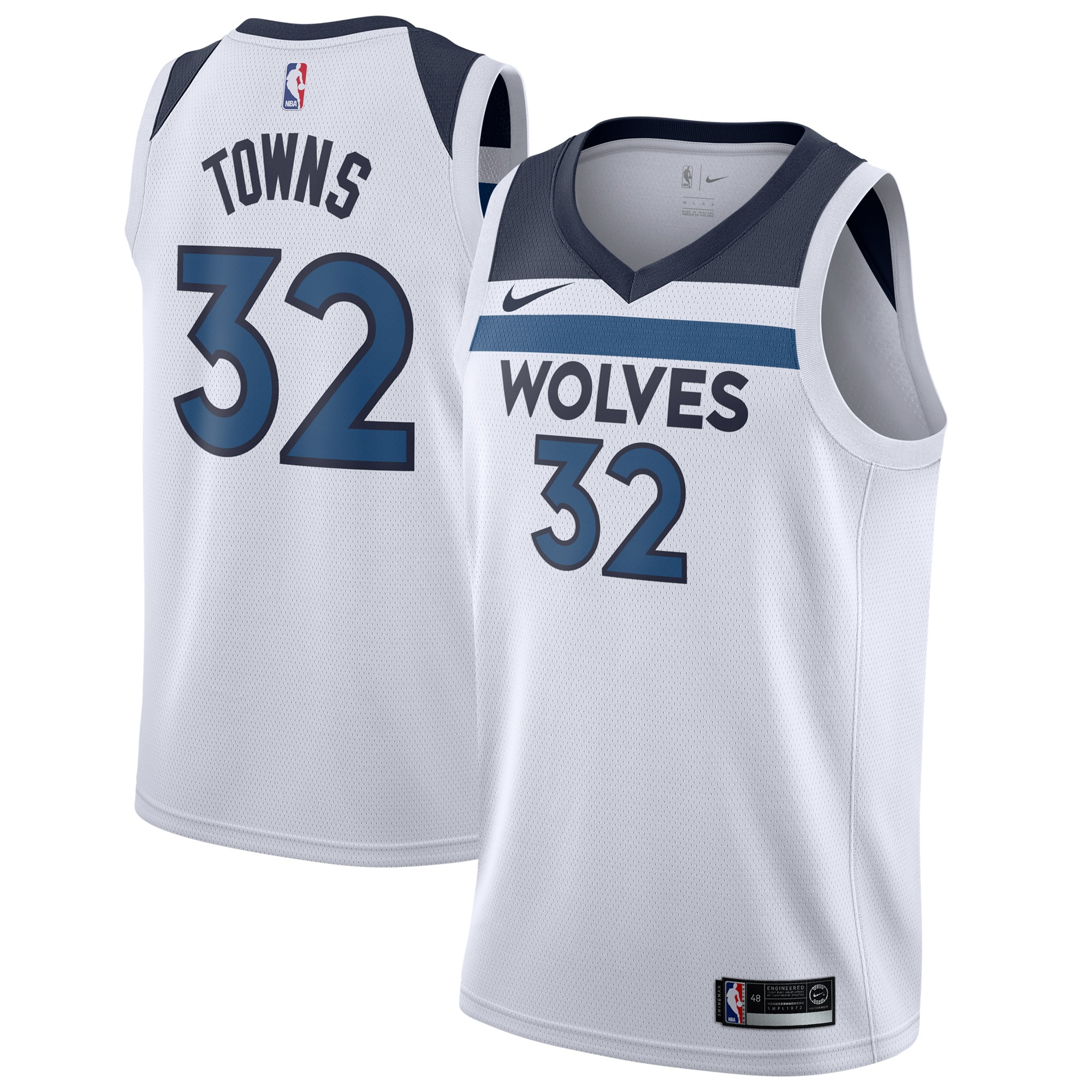Karl-Anthony Towns Minnesota Timberwolves Nike Swingman Jersey White - Association Edition