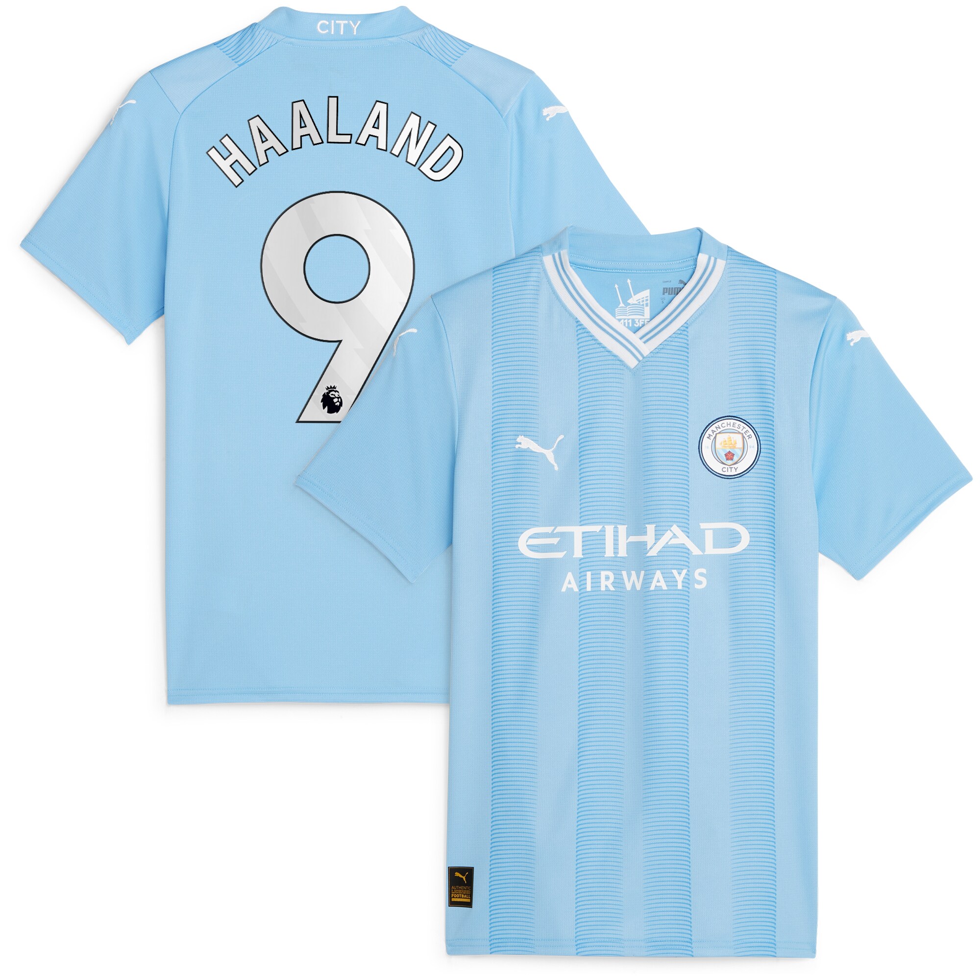 Erling Haaland Manchester City Puma Women's 2023/24 Home Replica Player Jersey - Sky Blue