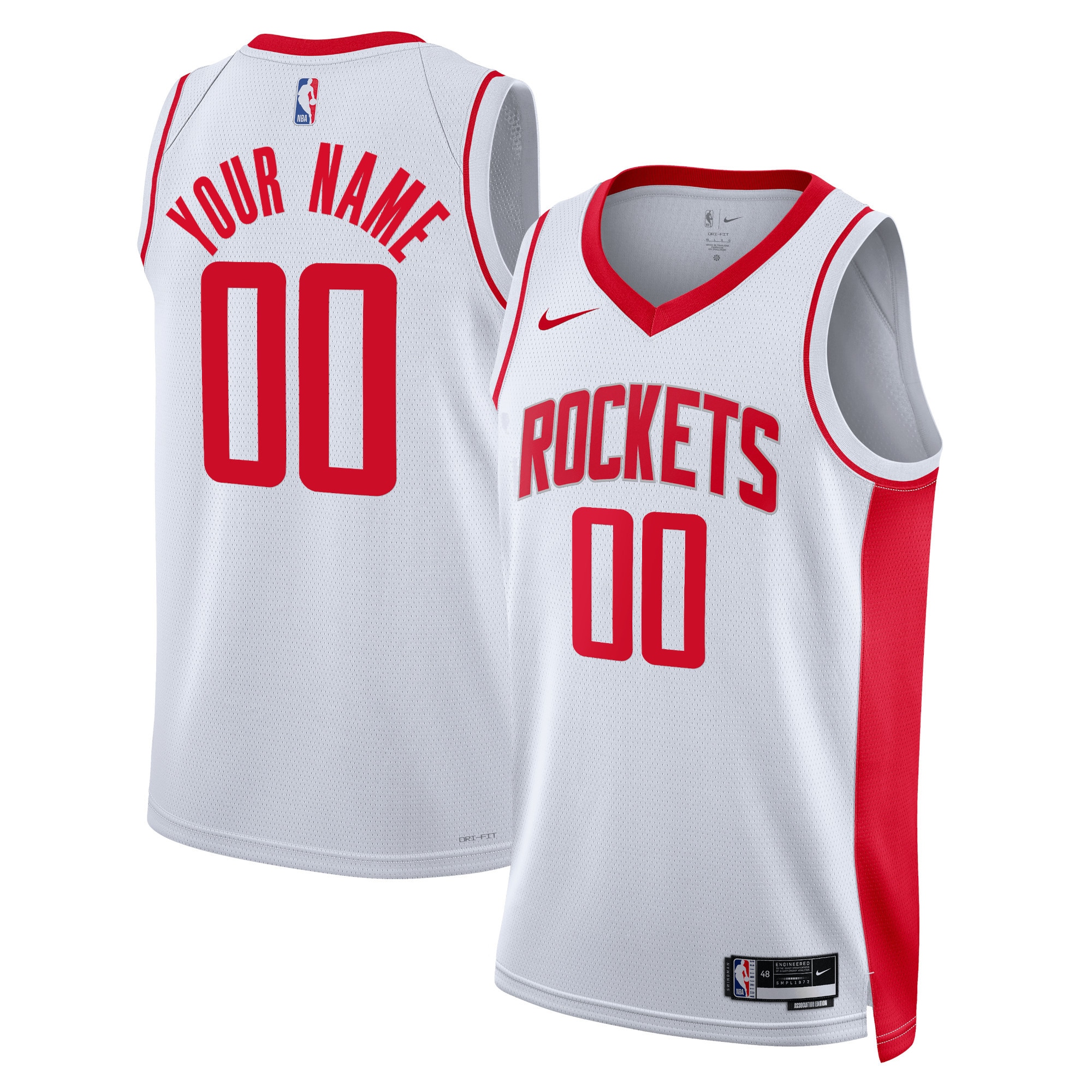 Houston Rockets Nike Unisex Swingman Custom Jersey White - Icon Edition