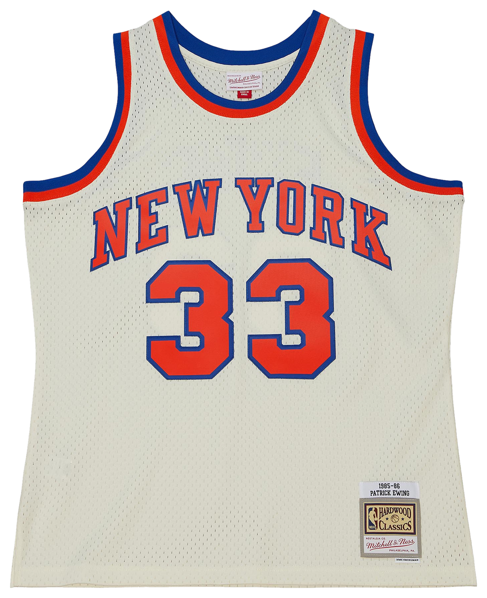 Ewing  Patrick Mitchell & Ness Knicks Cream Jersey  - Off-White